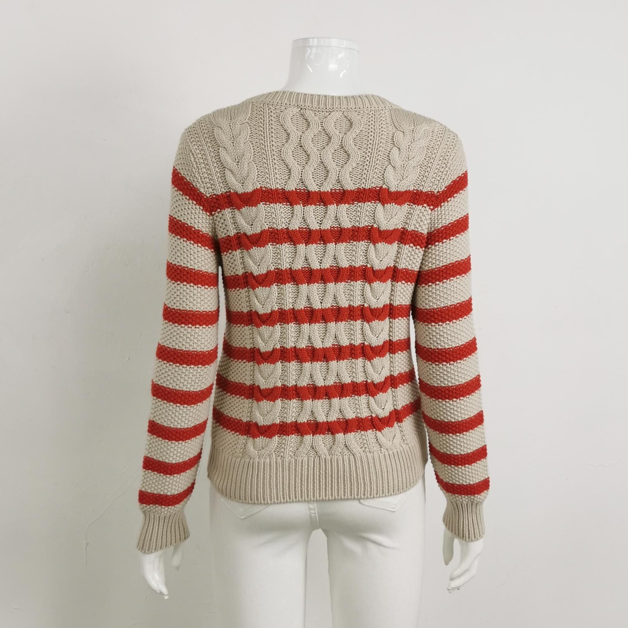 Weekend Max Mara Weekend Max Mara XL Cotton Striped Crewneck Sweater Size XS / US 0-2 / IT 36-38 - 3 Thumbnail