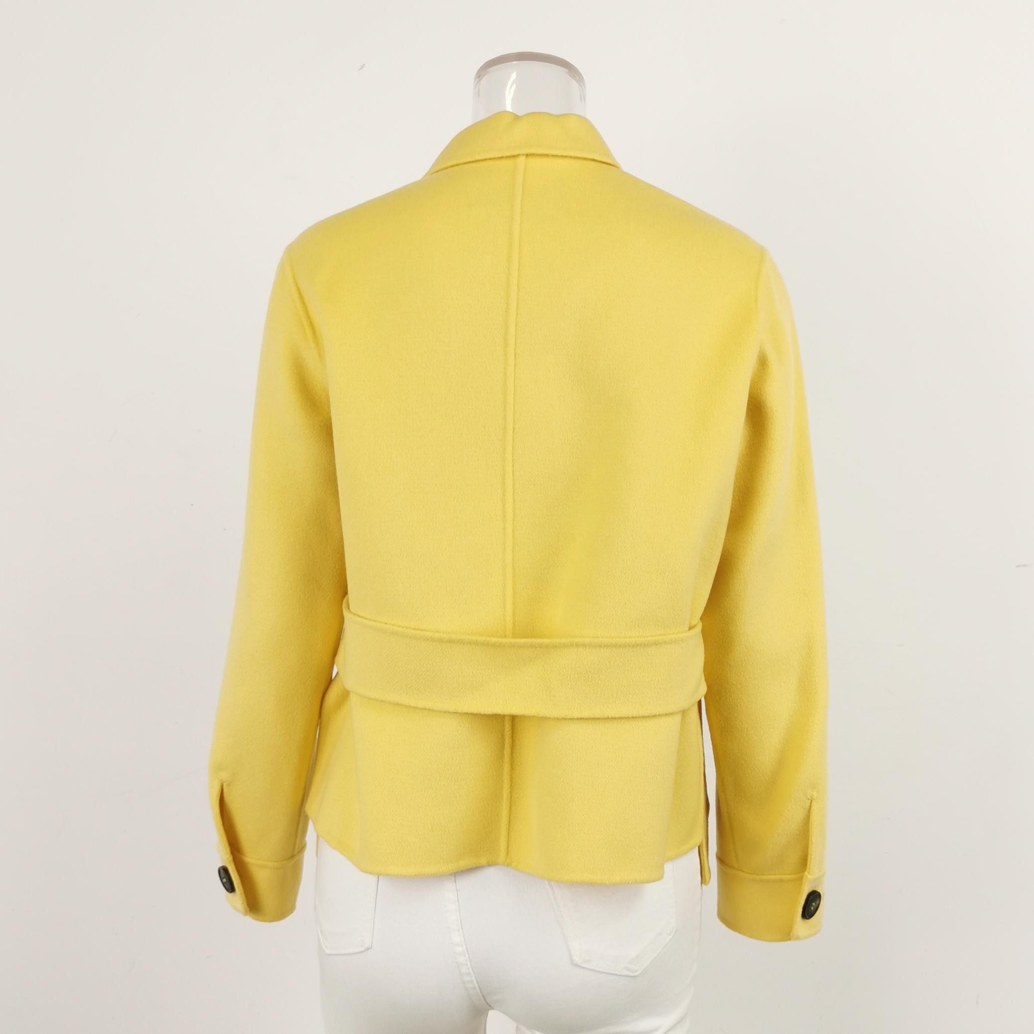 Weekend Max Mara Weekend Max Mara Yellow Wool Blend Lapel Coat XS/US2 Size XS / US 0-2 / IT 36-38 - 4 Thumbnail