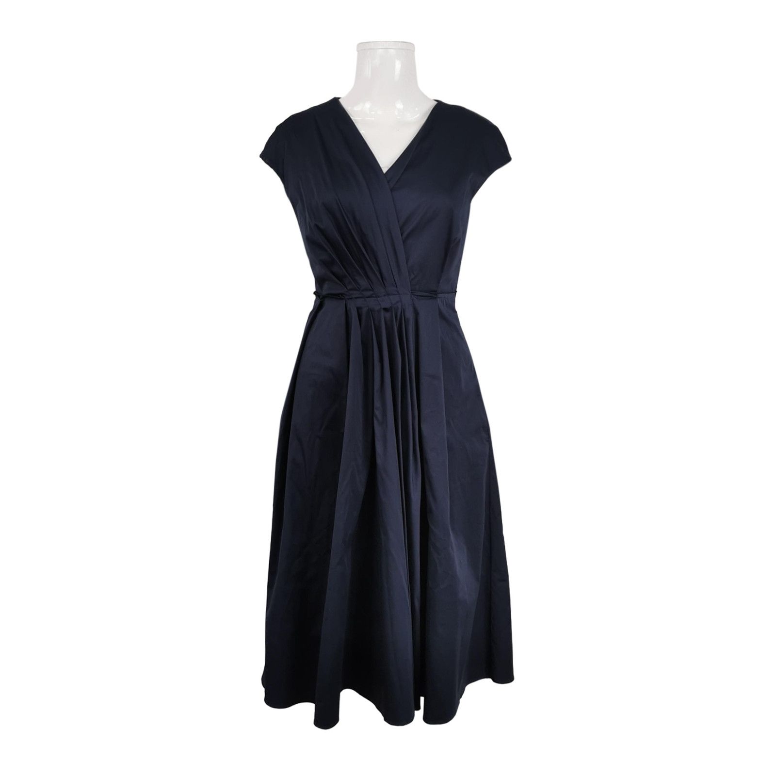 Weekend Max Mara Weekend Max Mara V-Neck Cotton Solid Dress US6 Size S / US 4 / IT 40 - 2 Thumbnail