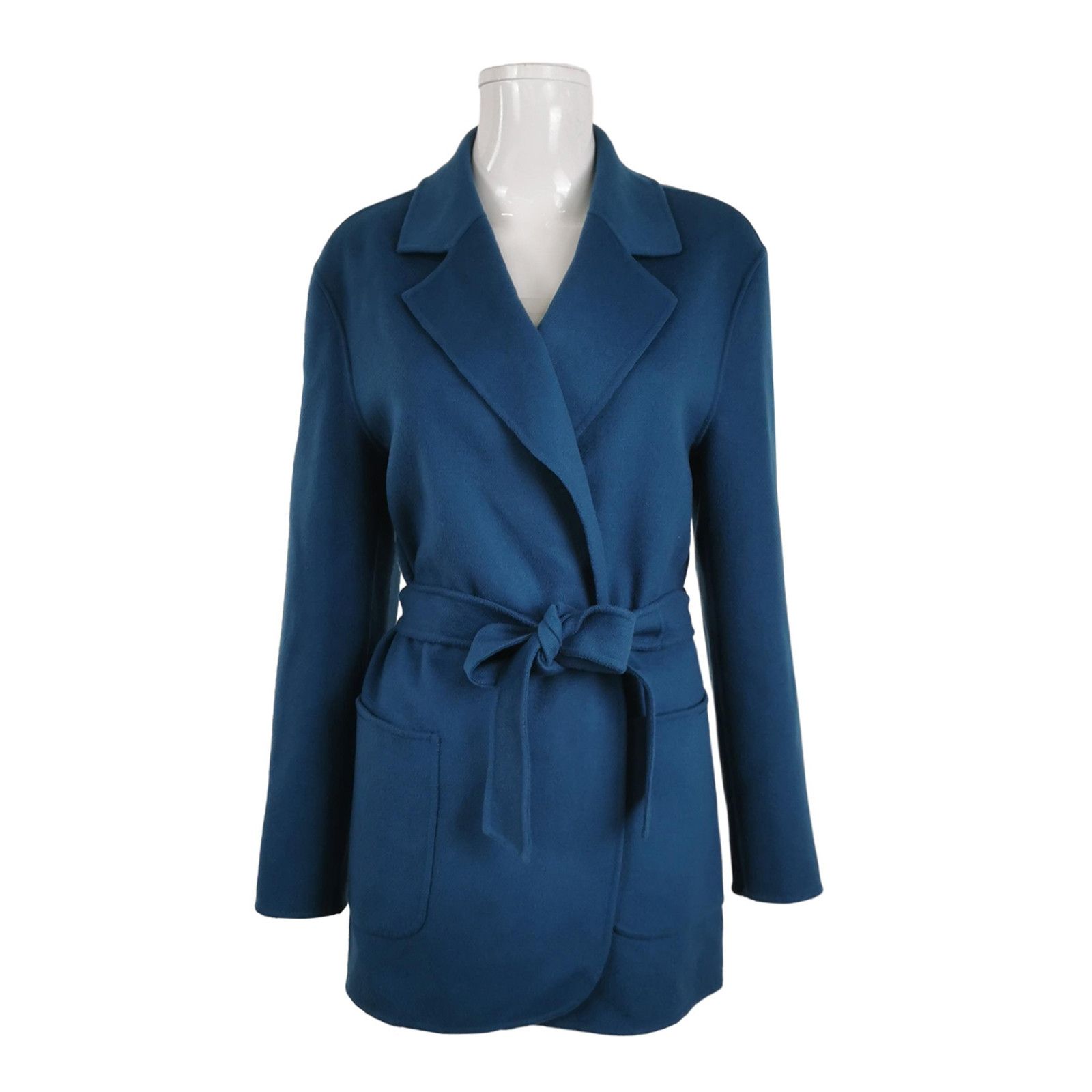 Weekend Max Mara Weekend Max Mara Wool Blend Solid Lapel Coat US8 Size S / US 4 / IT 40 - 2 Thumbnail