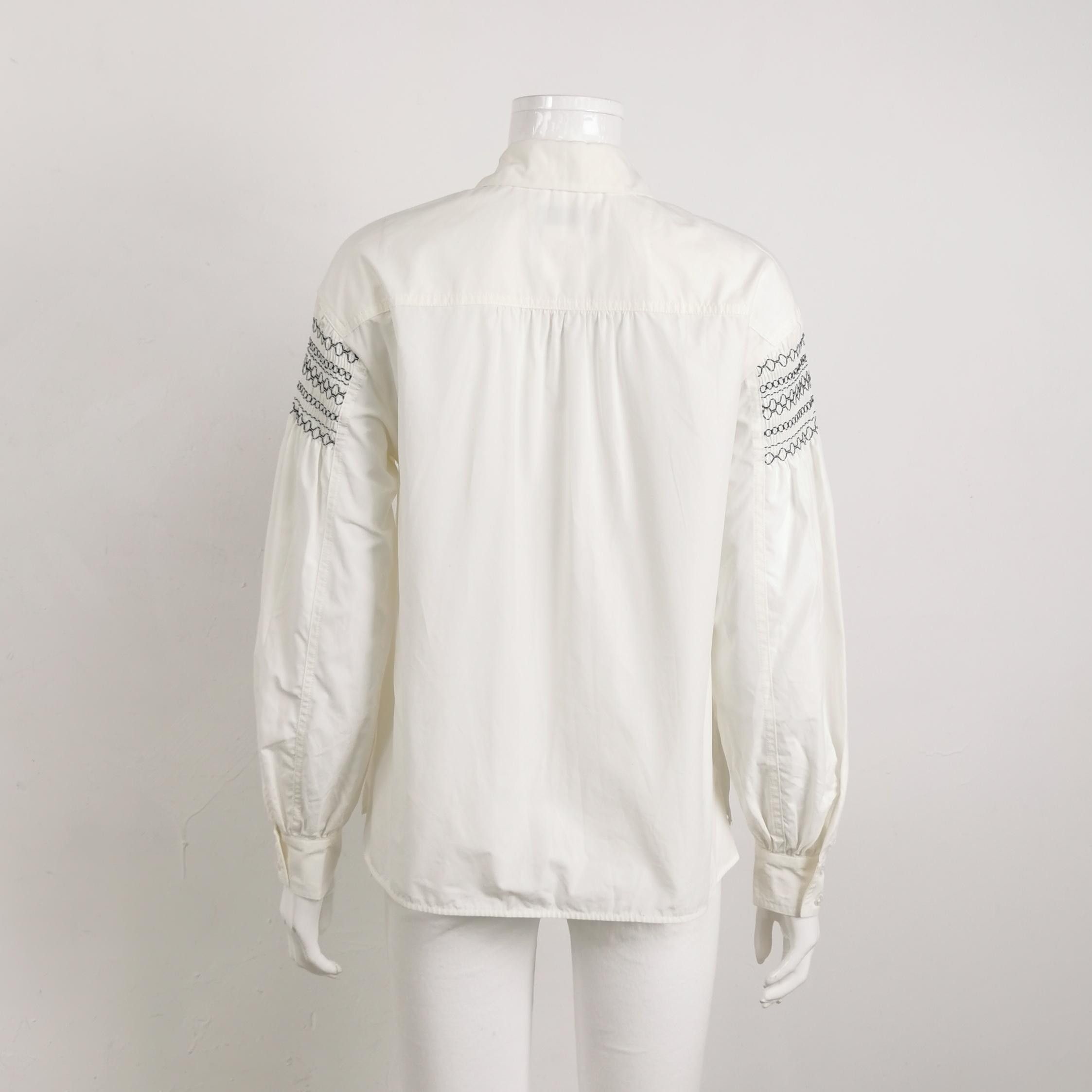 Weekend Max Mara Weekend Max Mara L White Embroidered Shirt Size XS / US 0-2 / IT 36-38 - 4 Thumbnail