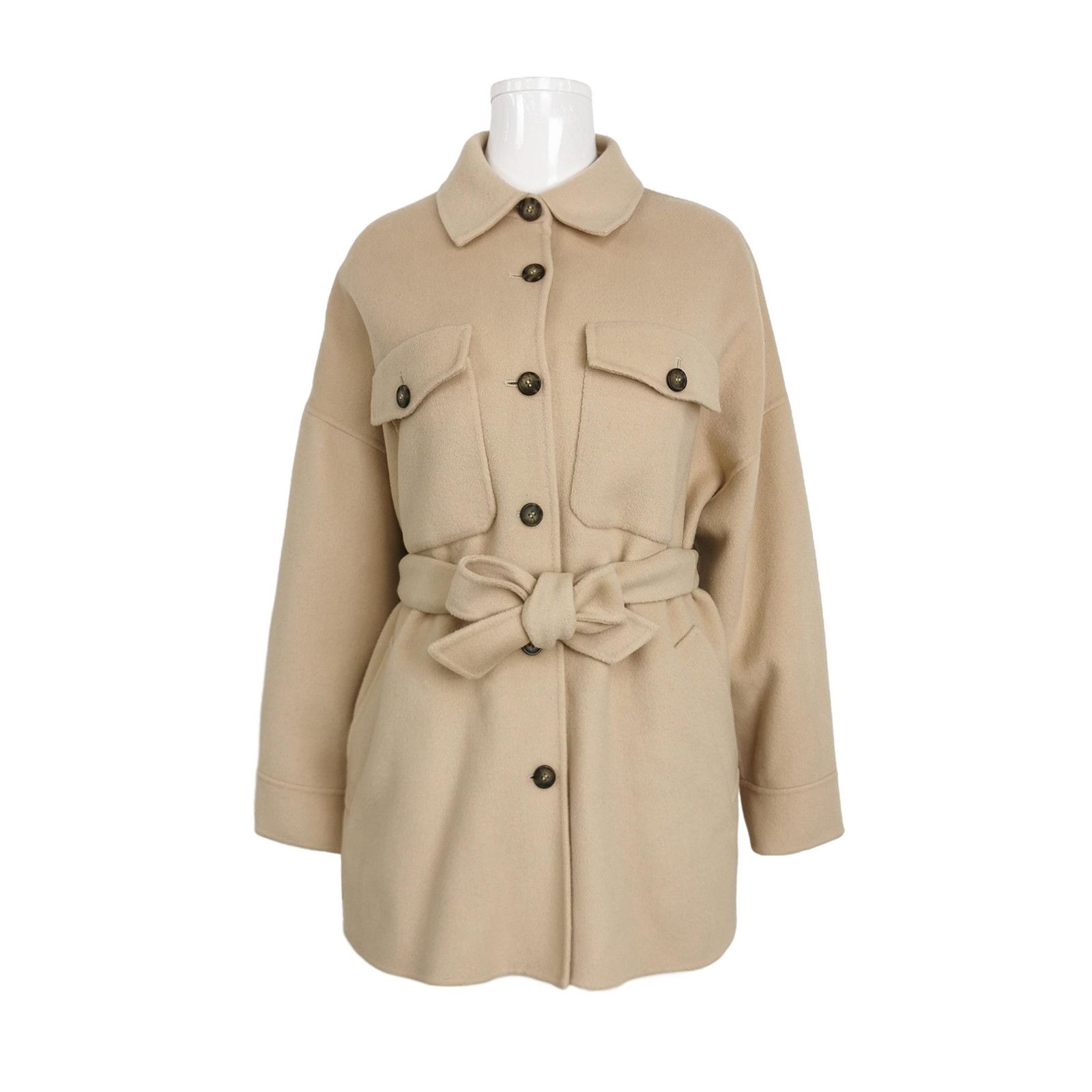 Weekend Max Mara Weekend Max Mara Wool Belted Lapel Coat S/US4 Size S / US 4 / IT 40 - 2 Thumbnail