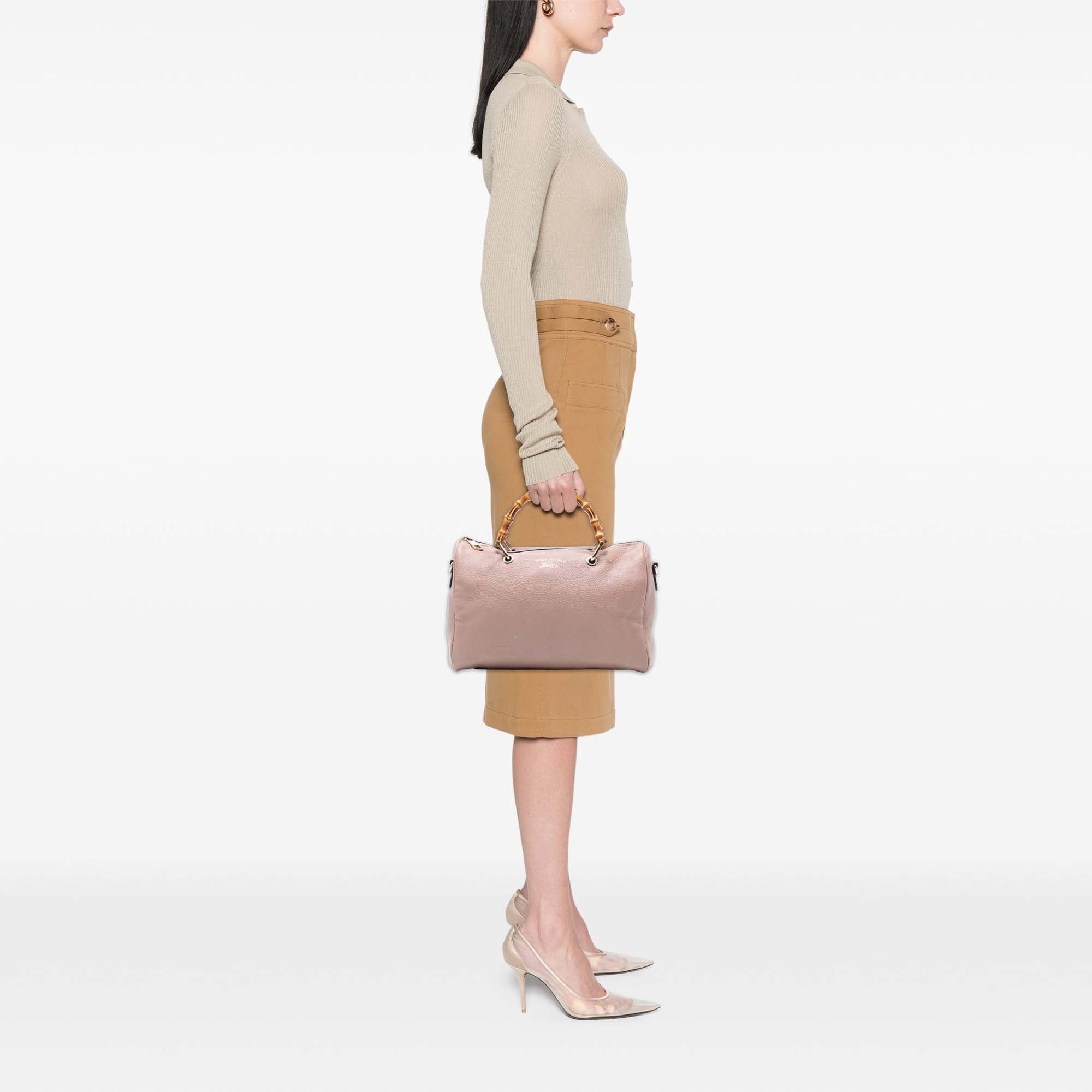 Gucci Medium Calfskin Bamboo Shopper Boston Bag Size ONE SIZE - 7 Thumbnail