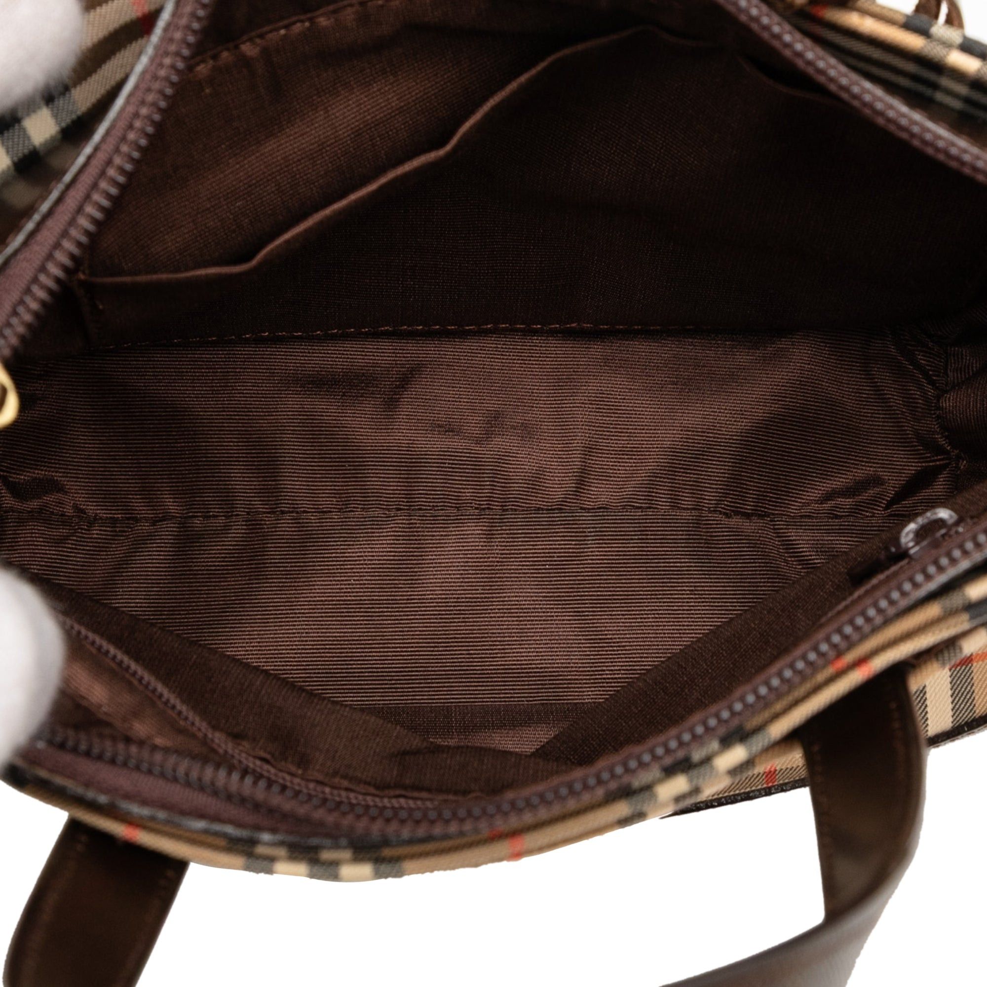 Burberry Haymarket Check Canvas Handbag Size ONE SIZE - 4 Thumbnail