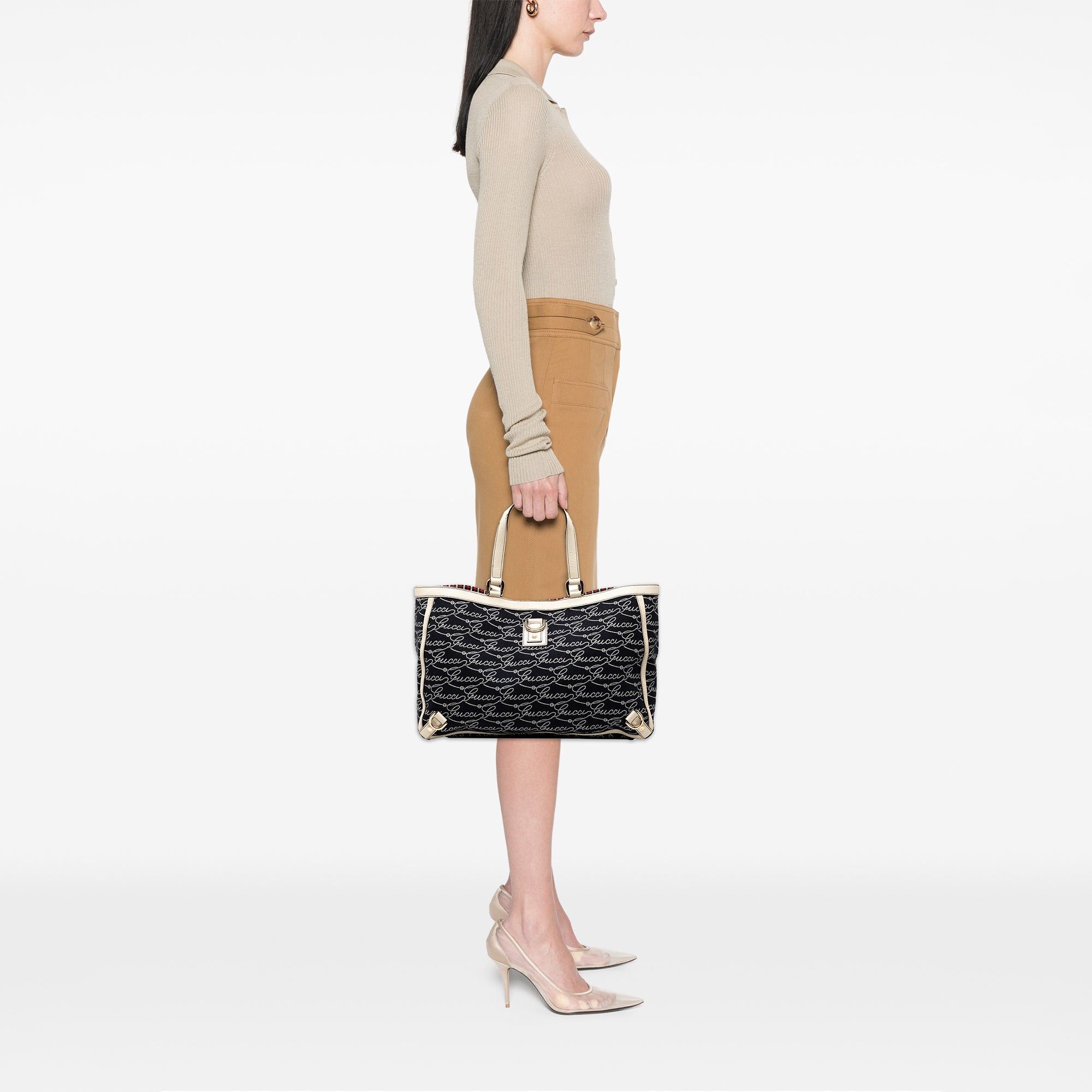 Gucci 85th Anniversary Canvas Logo Abbey D Ring Tote Size ONE SIZE - 7 Thumbnail