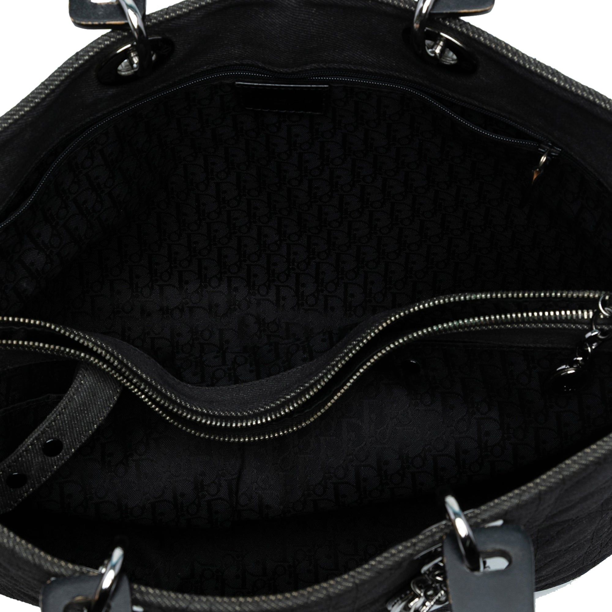 Dior Extra Large Denim Cannage Acrylic Lady Dior Size ONE SIZE - 4 Thumbnail