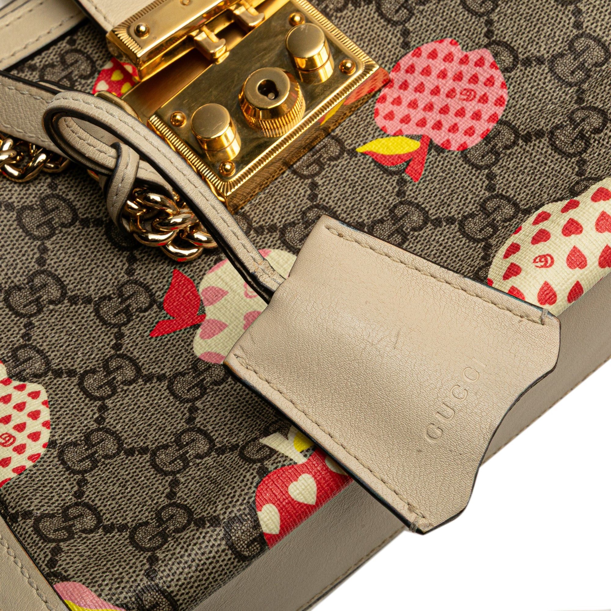 Gucci Small GG Supreme Apple Heart Padlock Tote Size ONE SIZE - 9 Thumbnail