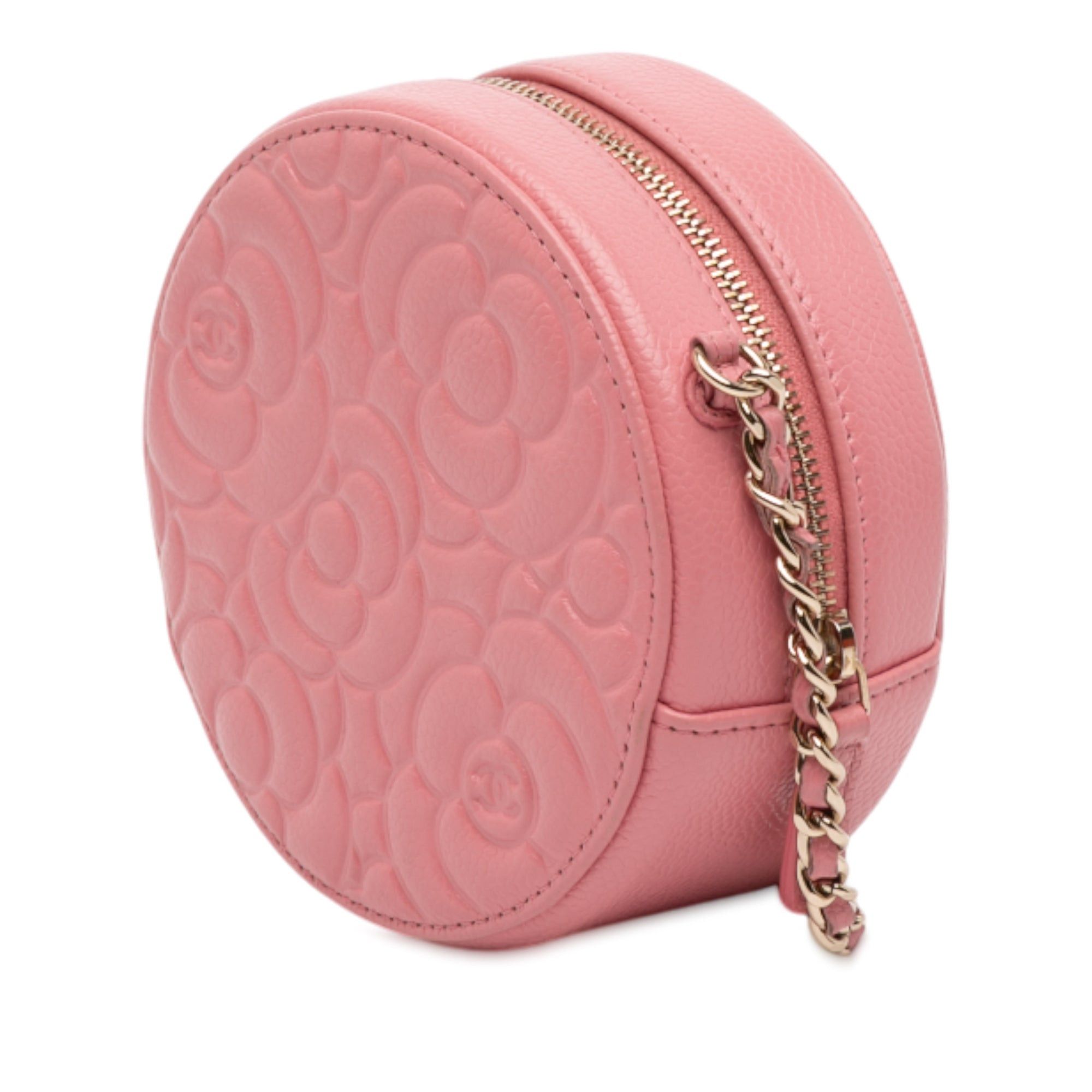 Chanel CC Embossed Caviar Camellia Round Clutch With Chain Size ONE SIZE - 2 Thumbnail