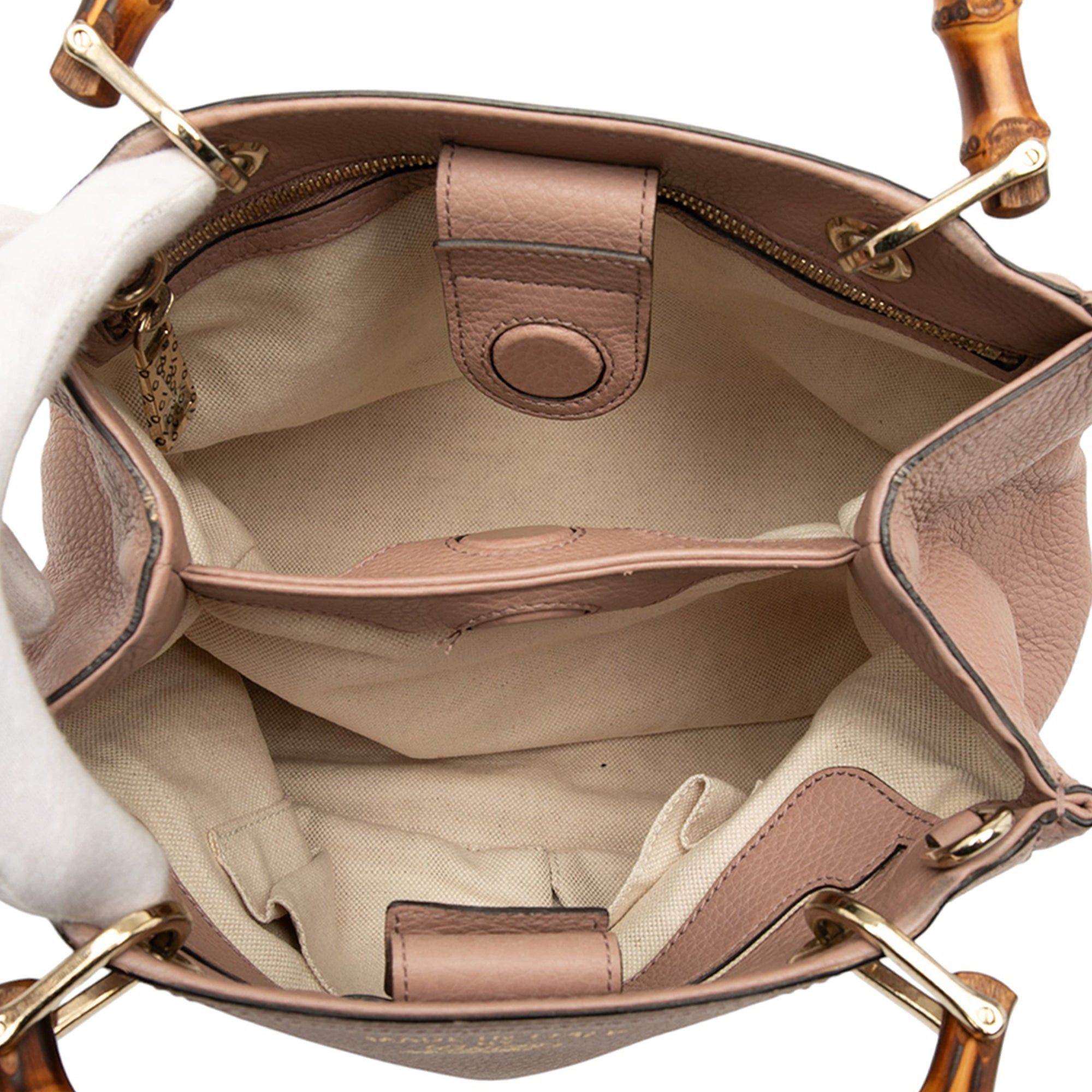 Gucci Small Calfskin Bamboo Shopper Satchel Size ONE SIZE - 4 Thumbnail