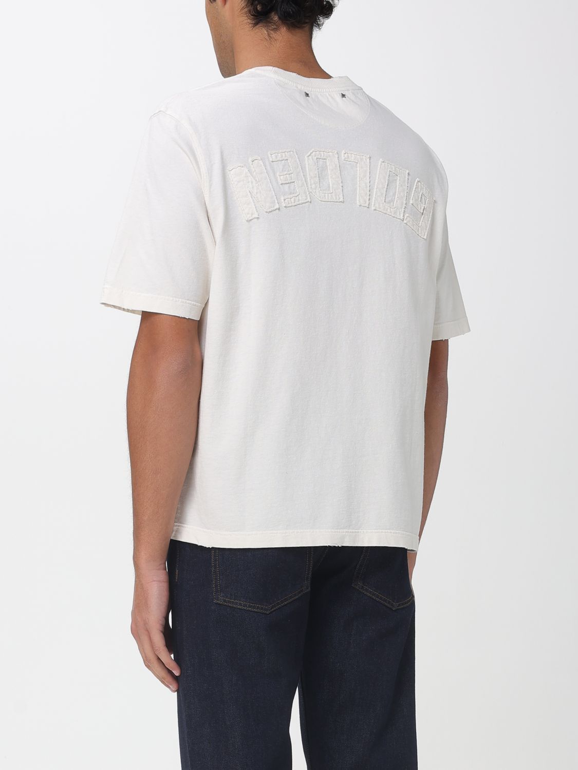 Golden Goose Golden Goose T-Shirt Men Yellow Cream Size US XL / EU 56 / 4 - 2 Thumbnail