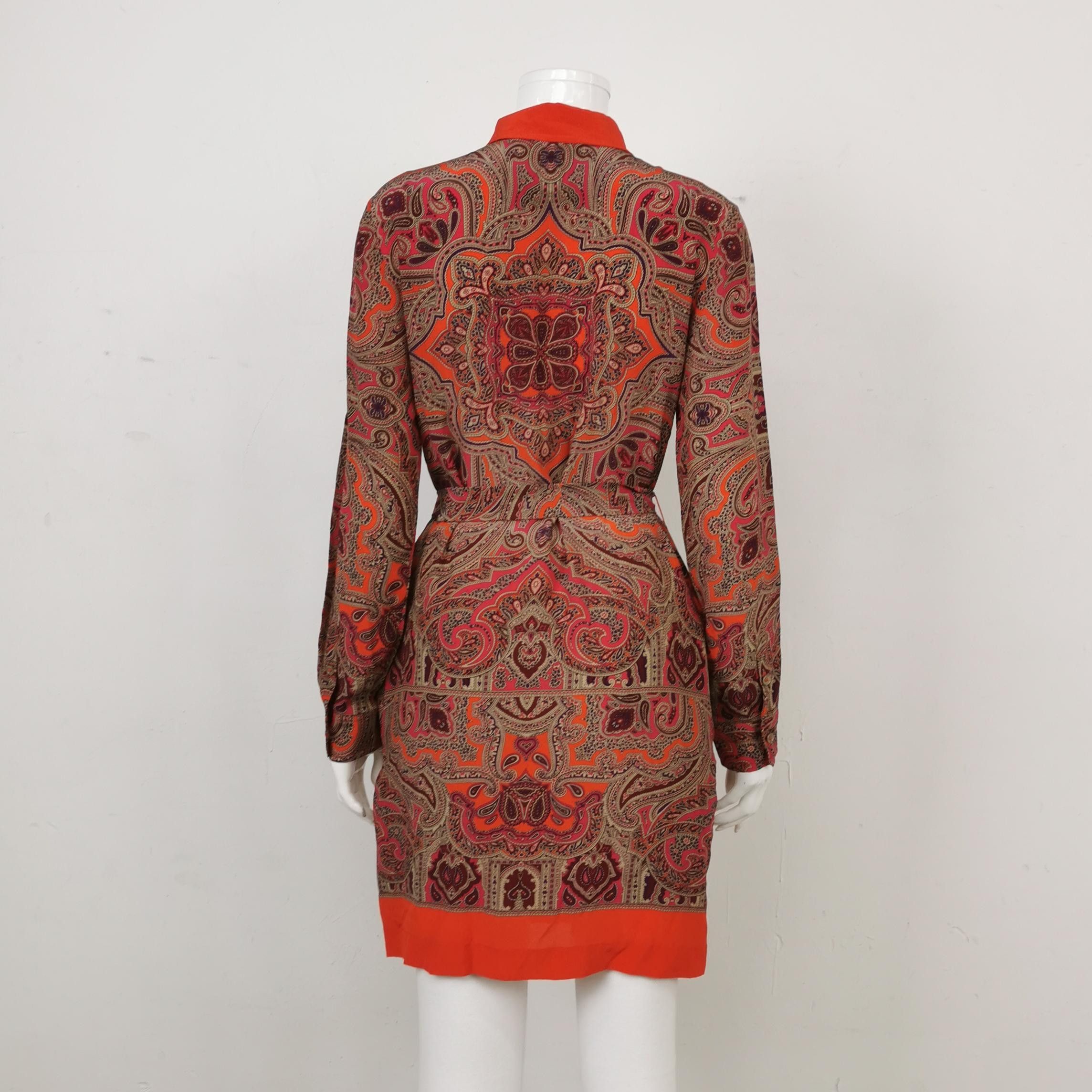 Weekend Max Mara Weekend Max Mara Silk Contrast Collar Paisley Dress US4 Size S / US 4 / IT 40 - 3 Thumbnail