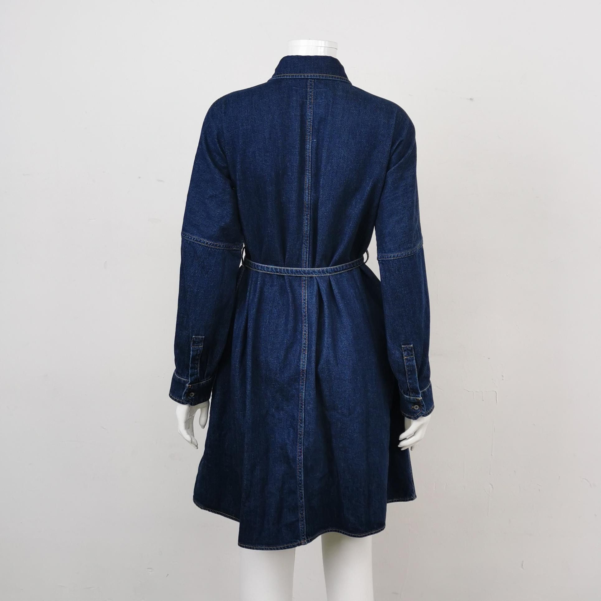 Weekend Max Mara Weekend MaxMara Denim Collared Belted Shirt Dress Size XXS / US 00 / IT 34 - 4 Thumbnail