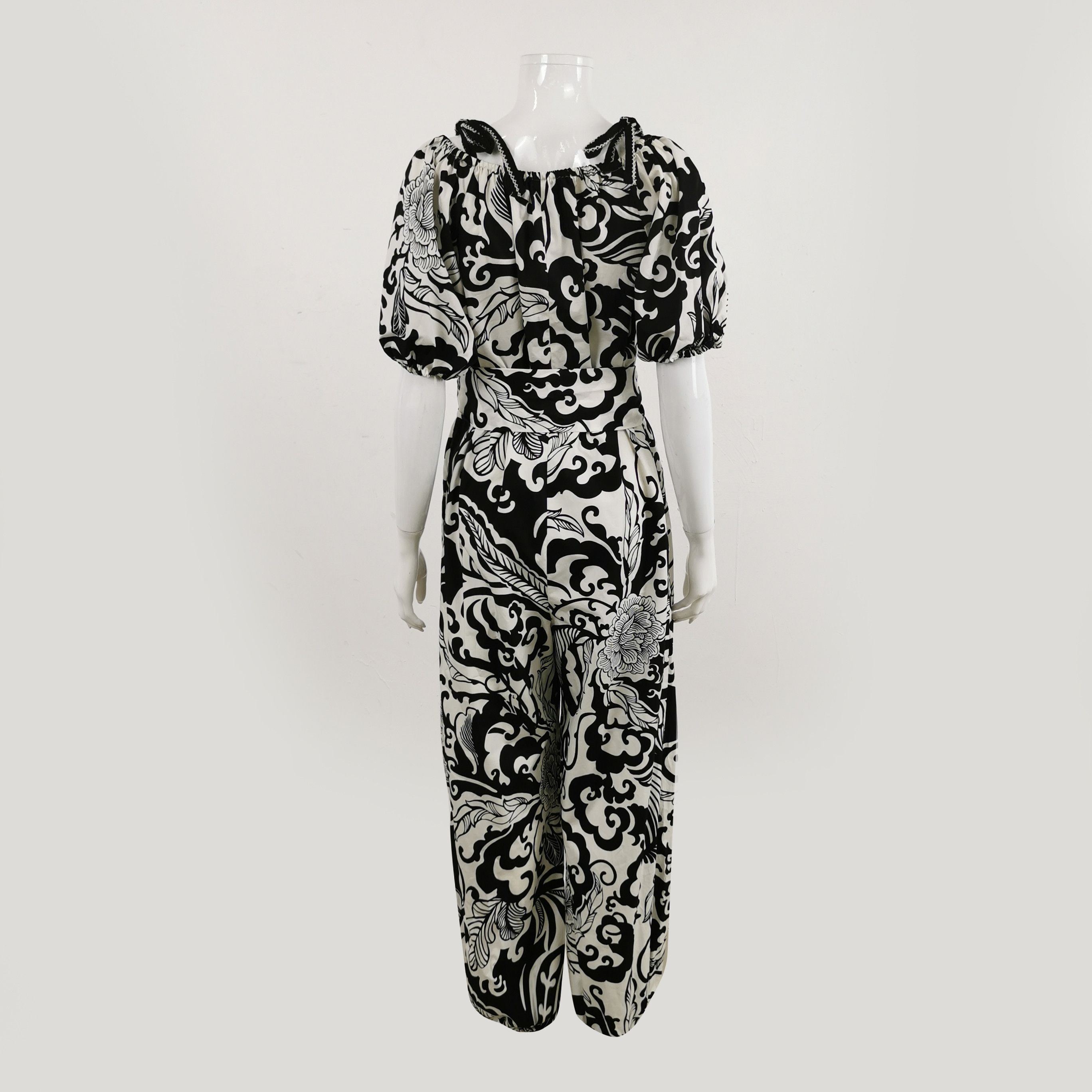 Weekend Max Mara Weekend Max Mara Cotton Black & White Jumpsuit US6 Size 26" / US 2 / IT 38 - 4 Thumbnail
