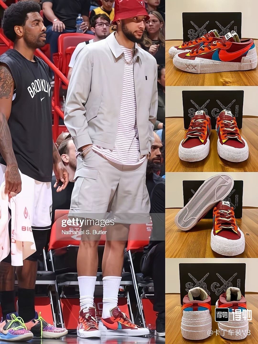 Kaws Kaws x Nike Blazer Red Deconstructed Low Sneakers Size US 10 / EU 43 - 5 Thumbnail