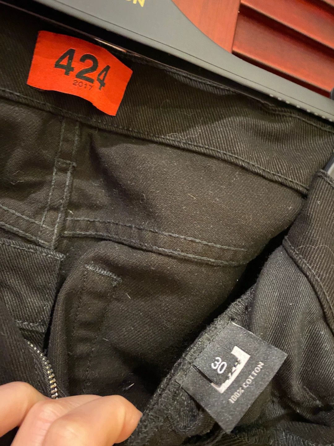 424 424 Black Men's Jeans Size US 30 / EU 46 - 4 Thumbnail