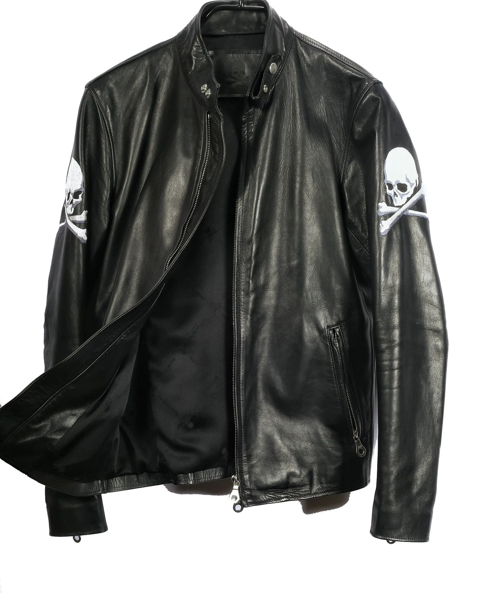 MMW MMJ Embroidered Skull Leather Jacket Size US M / EU 48-50 / 2 - 3 Thumbnail