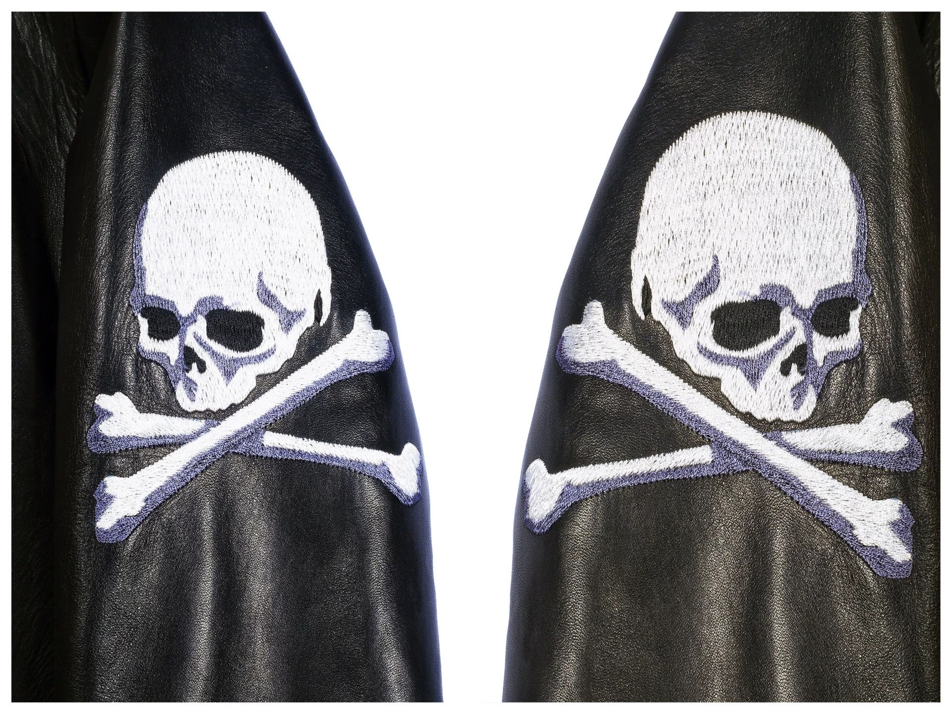 MMW MMJ Embroidered Skull Leather Jacket Size US M / EU 48-50 / 2 - 4 Thumbnail