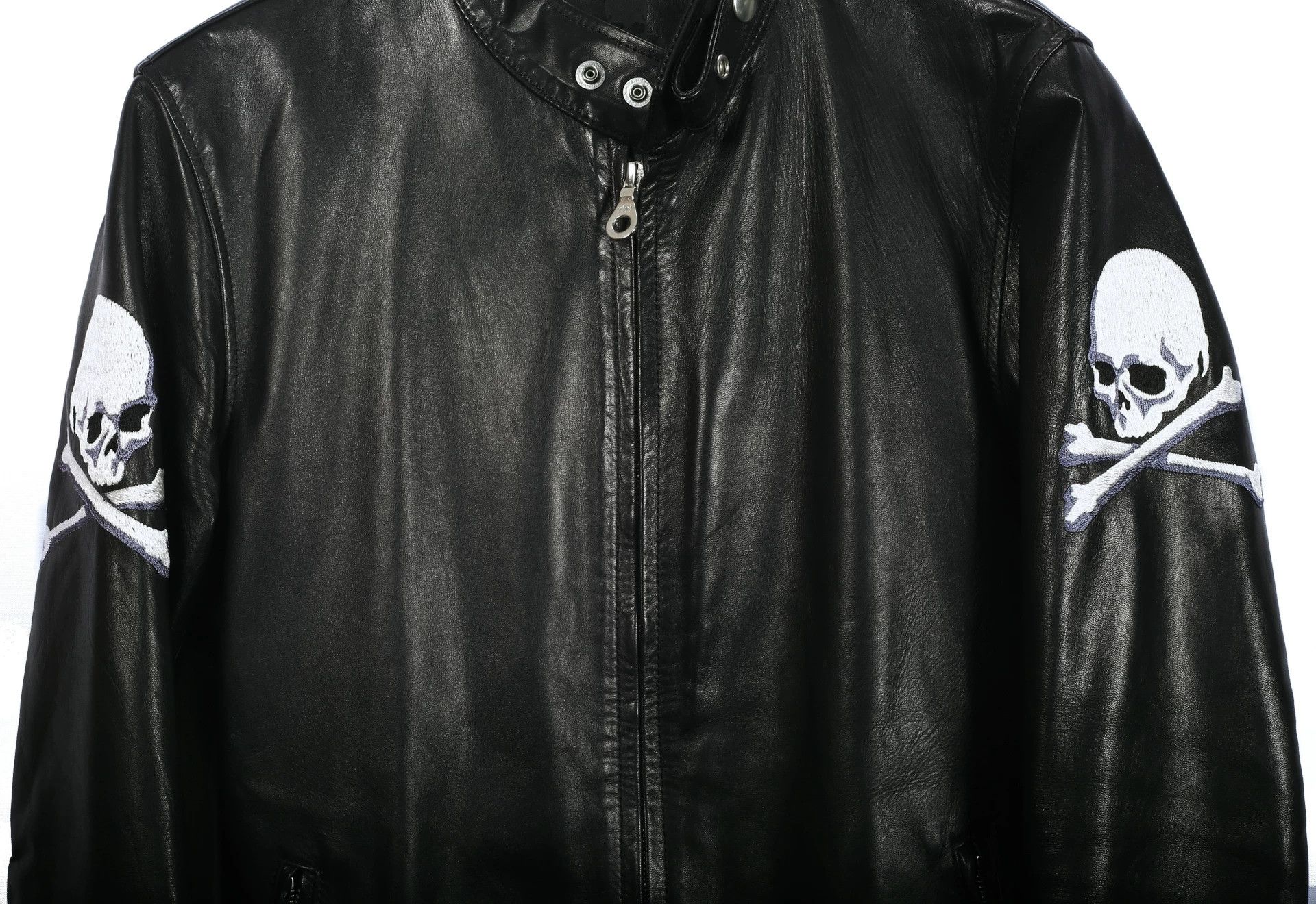 MMW MMJ Embroidered Skull Leather Jacket Size US M / EU 48-50 / 2 - 5 Thumbnail