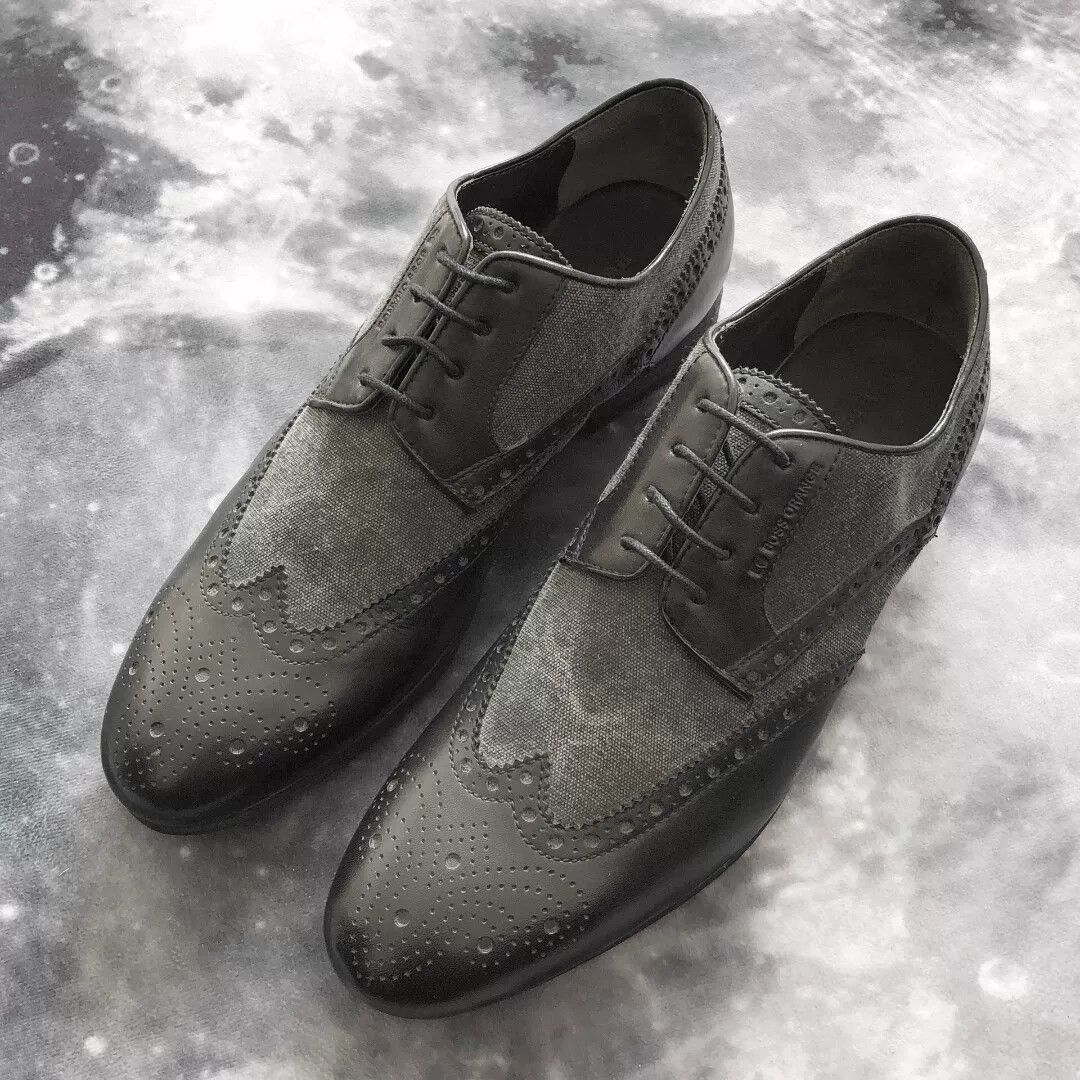 Hugo Boss BOSS ORANGE DILANOS Brogue Denim Shoes Size US 8 / EU 41 - 2 Thumbnail