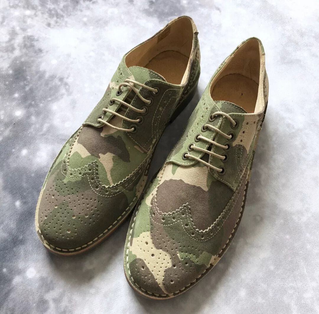 Paolo Gucci Paolo Simonini Camouflage Brogue Men's Shoes Size US 9 / EU 42 - 2 Thumbnail