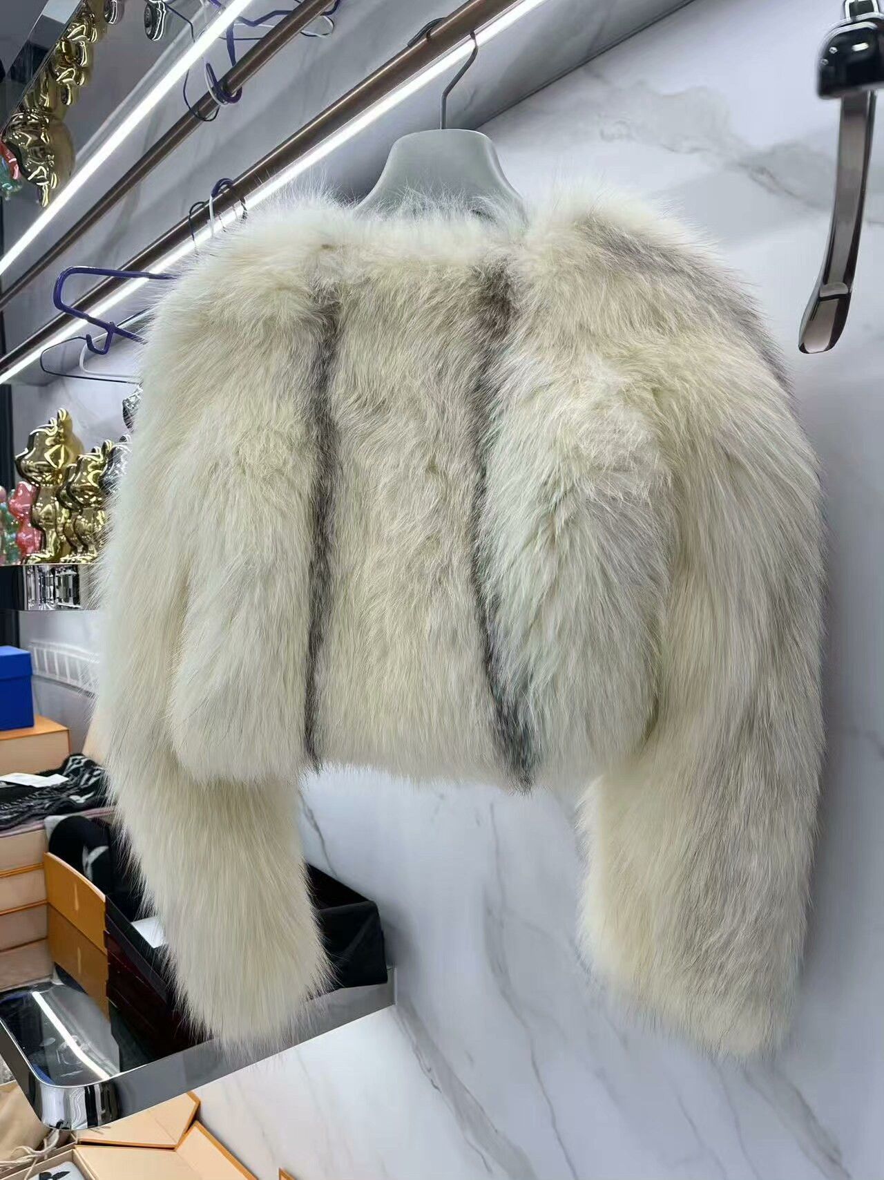 Prada Prada Blue Fox Fur Coat Size S / US 4 / IT 40 - 2 Thumbnail