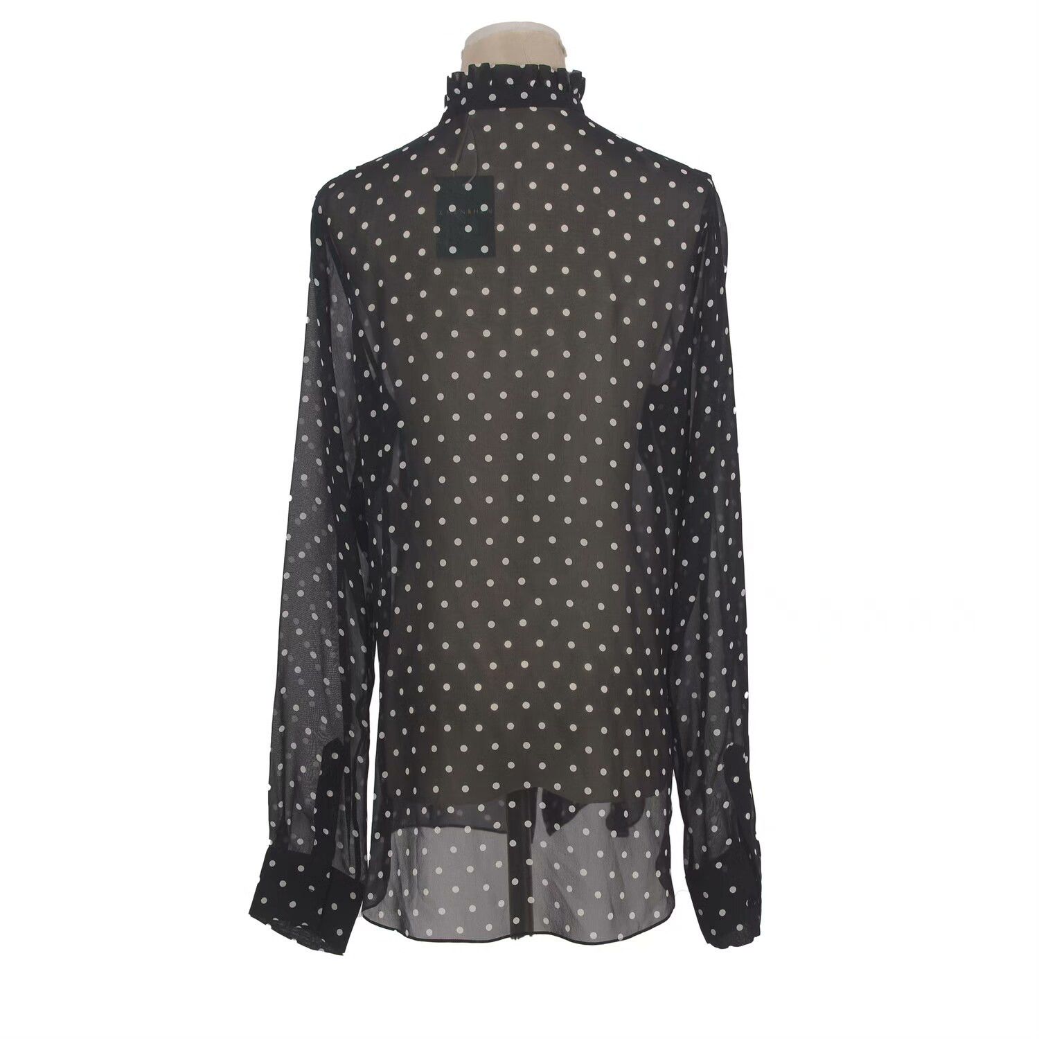 Dior Dior Black Polka Dot Silk Shirt Size M / US 6-8 / IT 42-44 - 2 Thumbnail