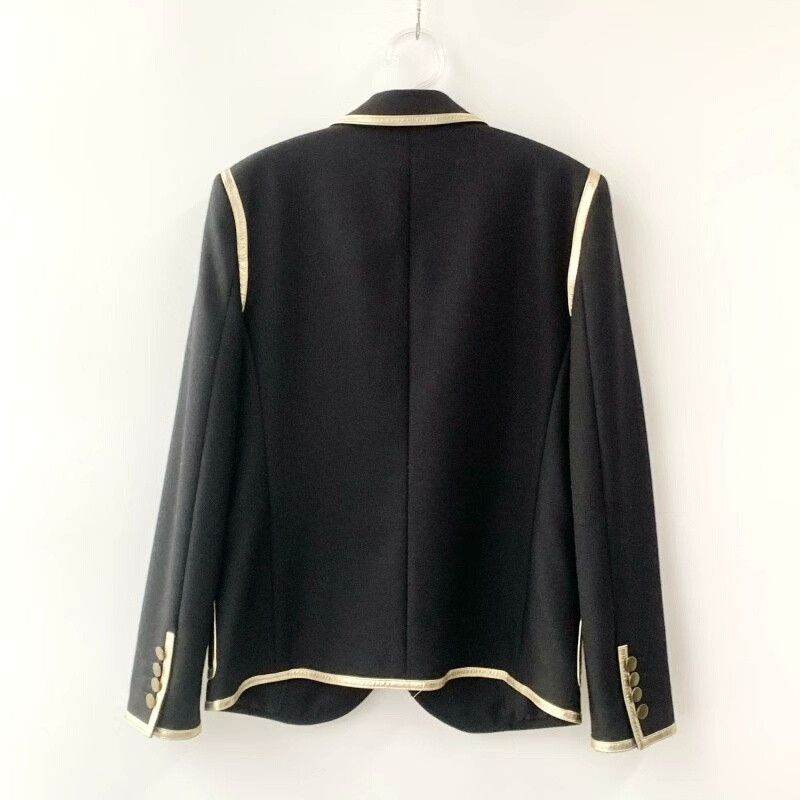 Saint Laurent Paris Saint Laurent Black Gold Trim Blazer Size S / US 4 / IT 40 - 2 Thumbnail