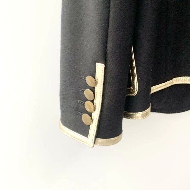 Saint Laurent Paris Saint Laurent Black Gold Trim Blazer Size S / US 4 / IT 40 - 4 Thumbnail