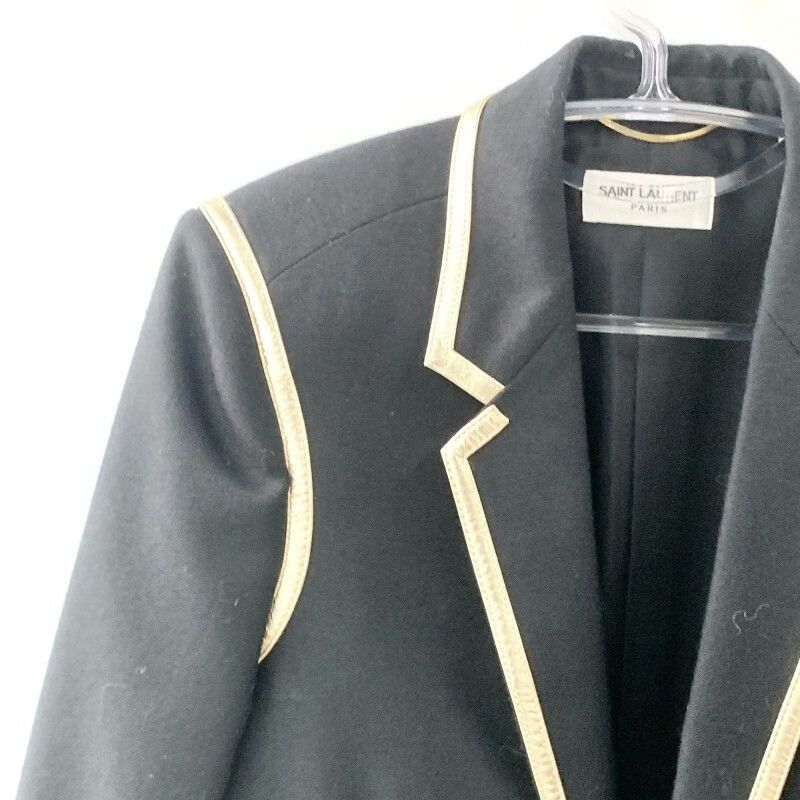 Saint Laurent Paris Saint Laurent Black Gold Trim Blazer Size S / US 4 / IT 40 - 5 Thumbnail