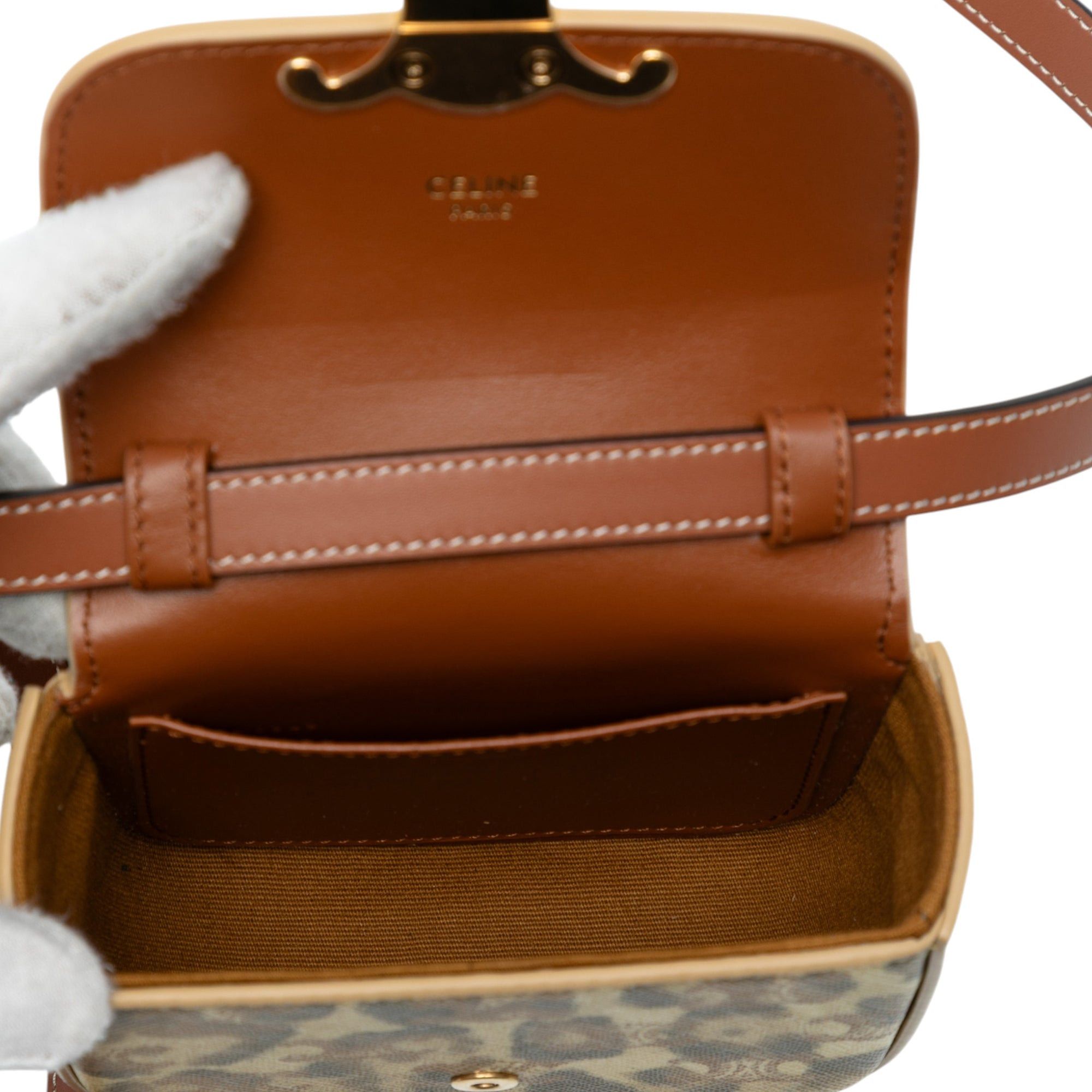 Celine Mini Calfskin Leopard Print Claude Crossbody Size ONE SIZE - 4 Thumbnail