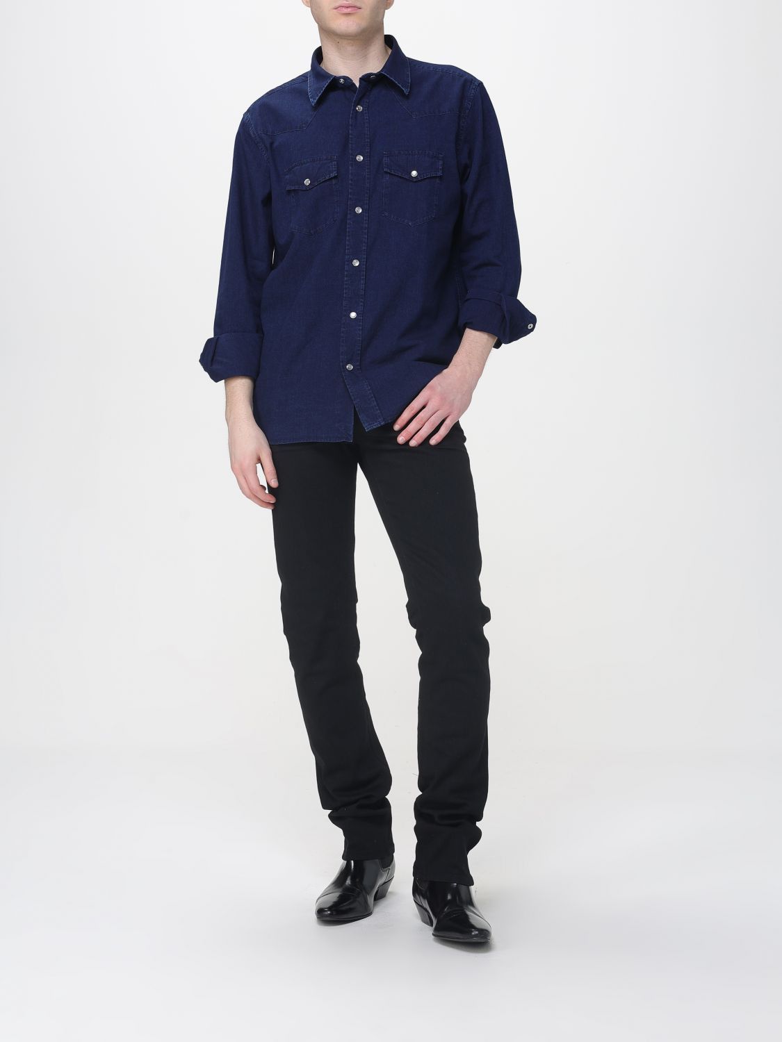 Tom Ford Tom Ford Shirt Men Blue Size US XXS / EU 40 - 2 Thumbnail