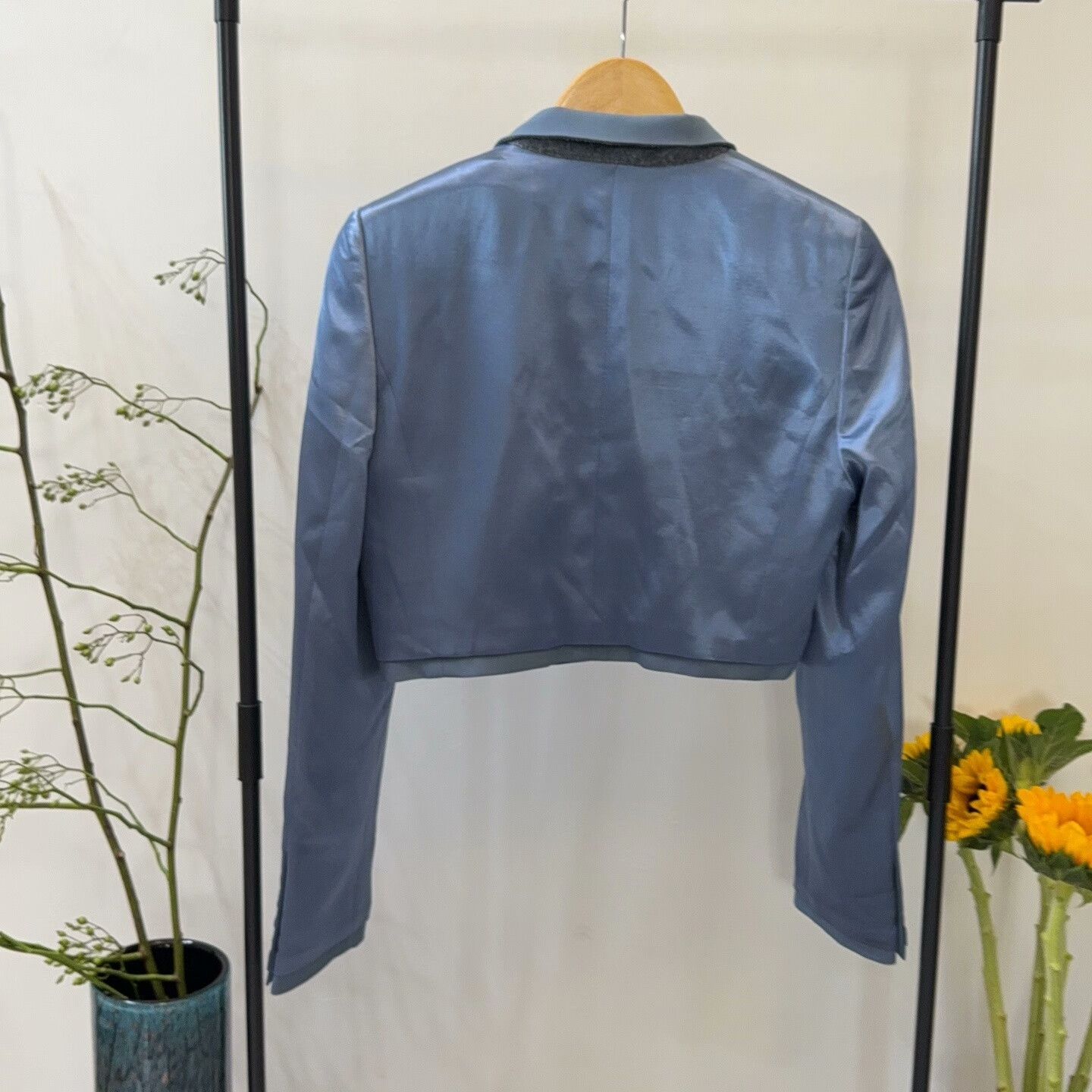 Fendi Fendi Blue Satin Blazer Size 36 Size XS / US 0-2 / IT 36-38 - 2 Thumbnail