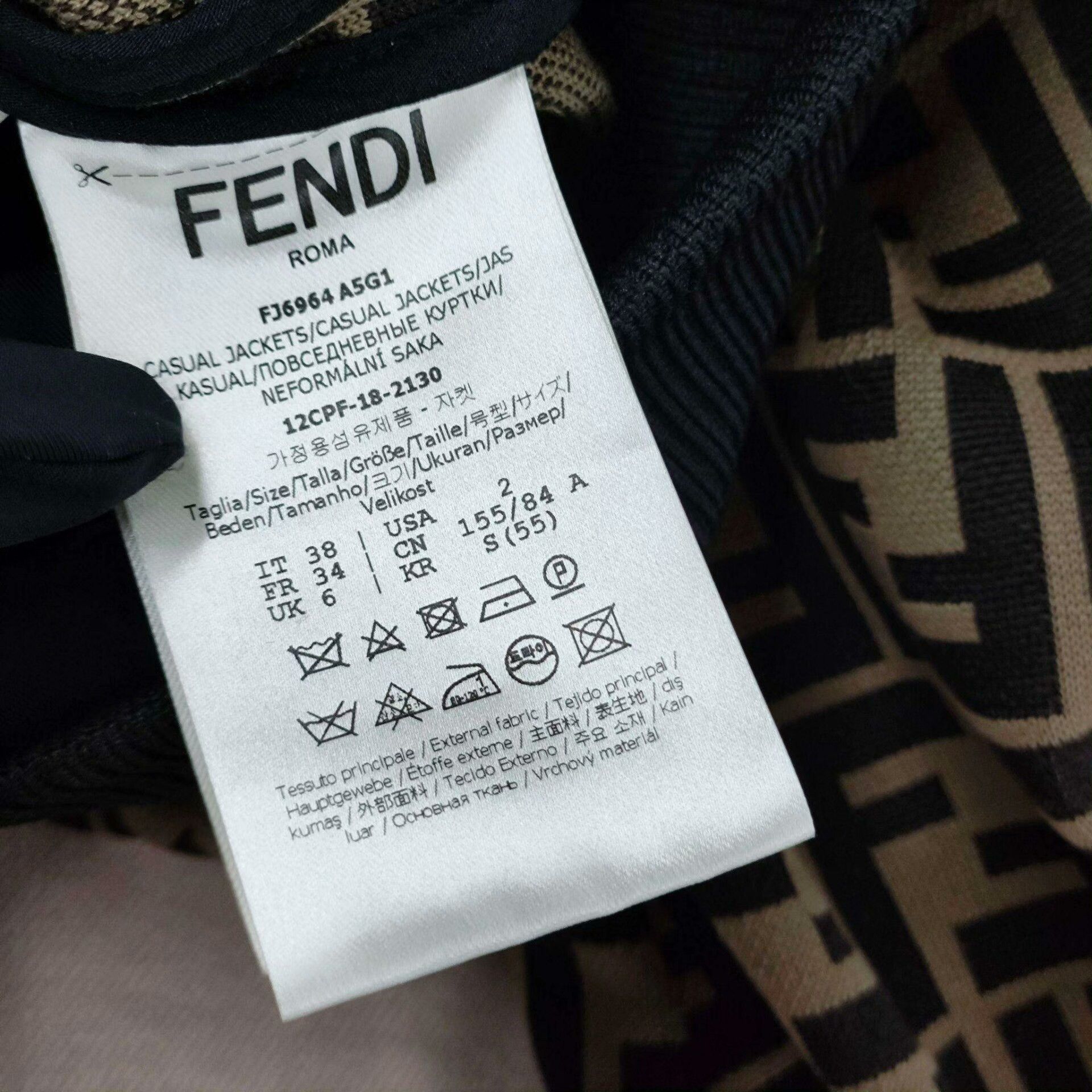 Fendi Fendi Cotton FF Logo Short Jacket Size S / US 4 / IT 40 - 2 Thumbnail