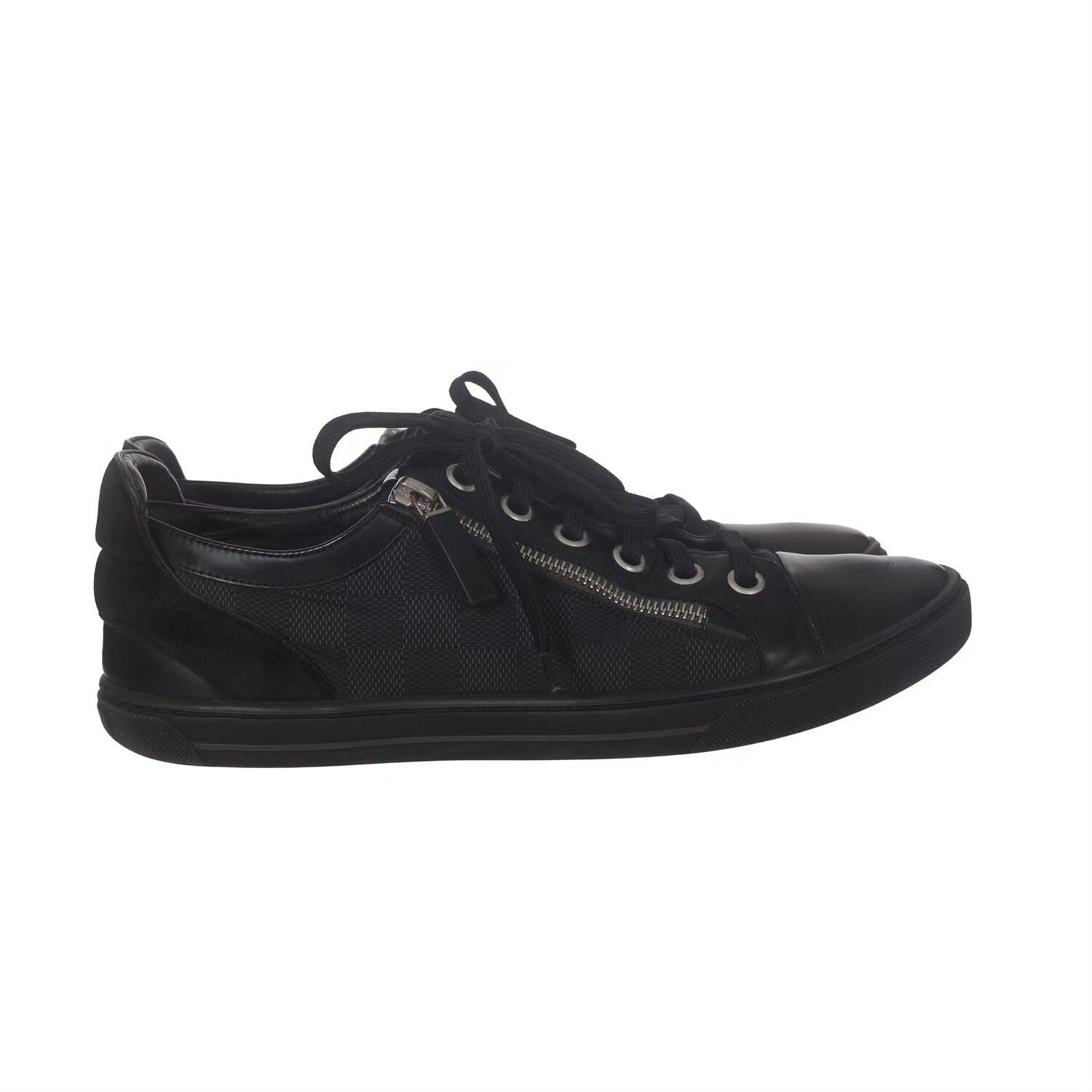 Louis Vuitton Louis Vuitton Black Damier Zip Sneakers 41 Size US 8 / EU 41 - 3 Thumbnail