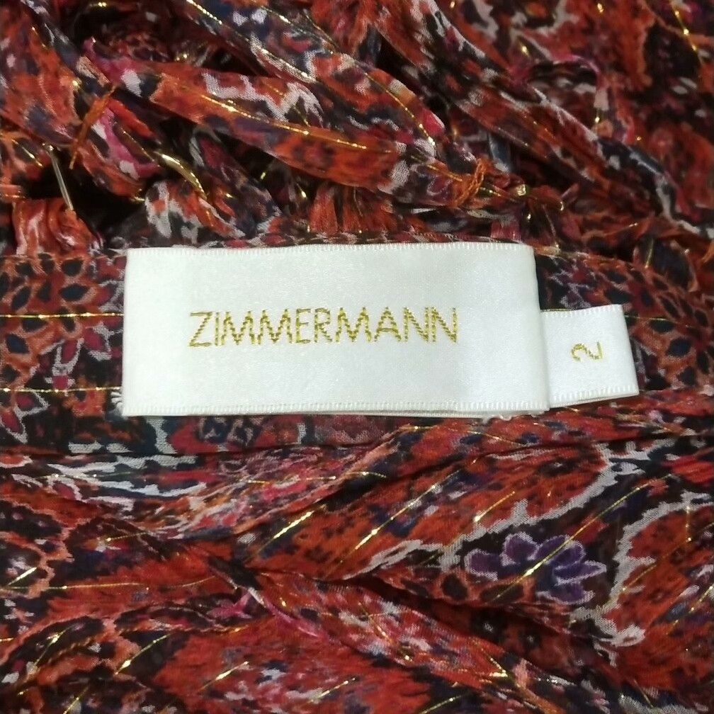 Zimmermann Zimmermann Red Printed Silk Blouse Size M / US 6-8 / IT 42-44 - 6 Thumbnail