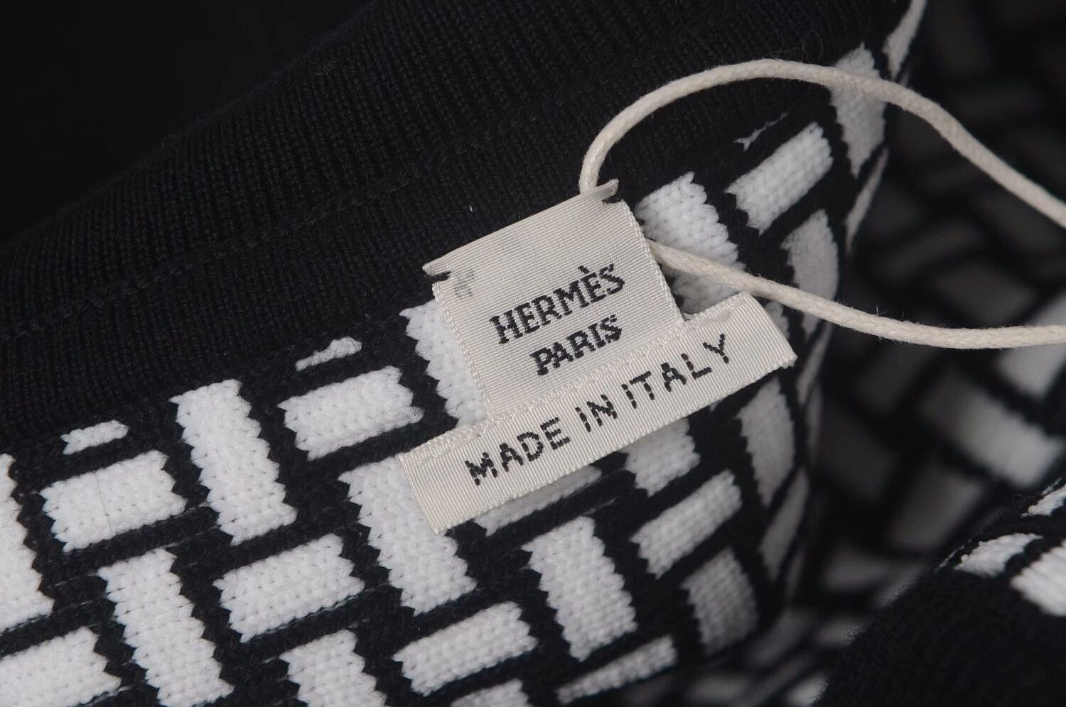 Hermes Hermes Black White Wool Blend Zip Jacket Size XS / US 0-2 / IT 36-38 - 3 Thumbnail