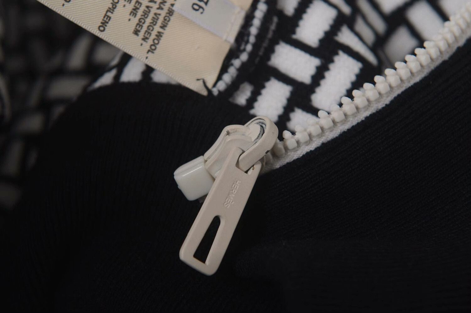 Hermes Hermes Black White Wool Blend Zip Jacket Size XS / US 0-2 / IT 36-38 - 8 Thumbnail