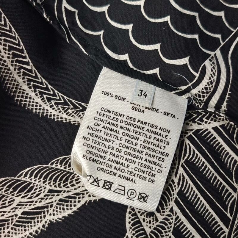 Hermes Hermes Silk Shirt Black Chain Print Size XXS / US 00 / IT 34 - 4 Thumbnail