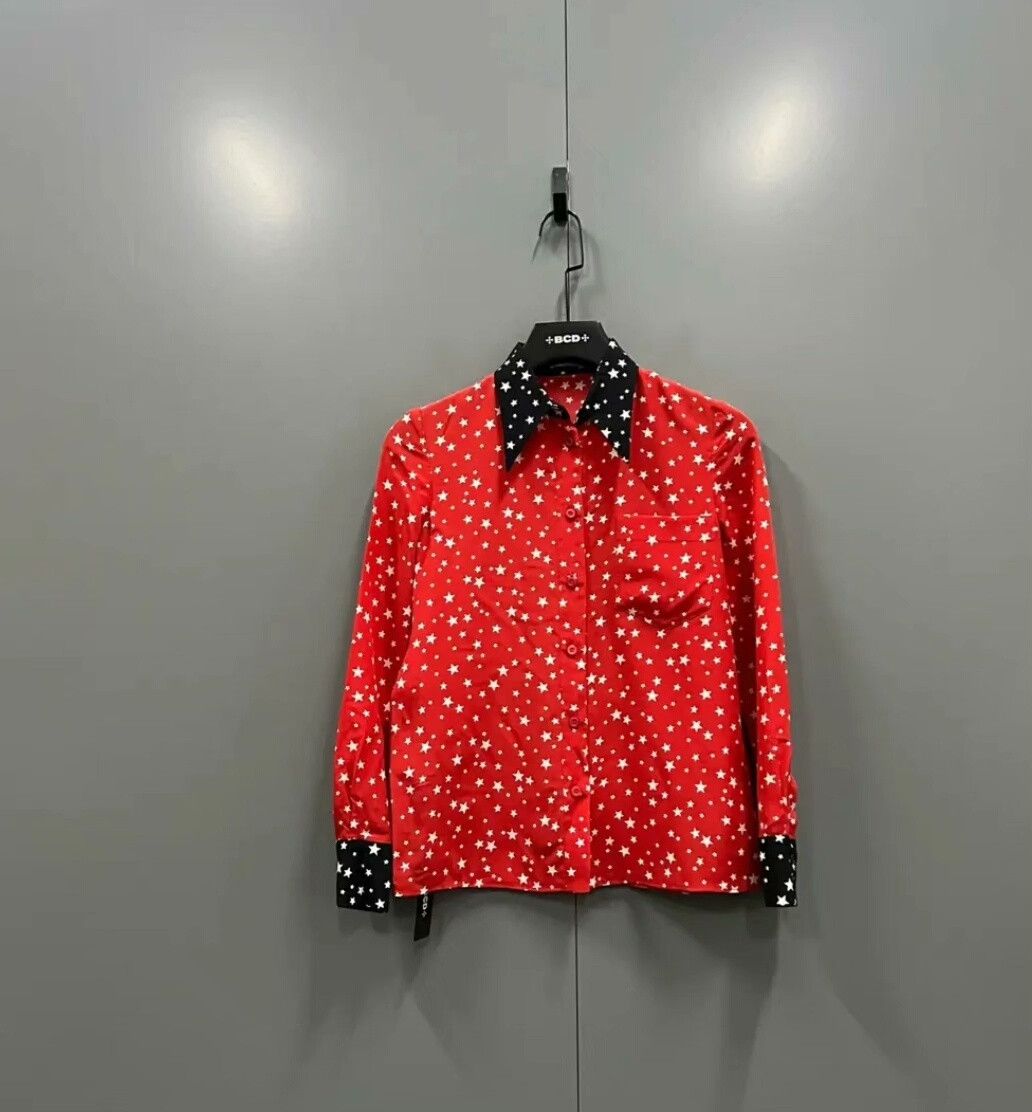 Miu Miu Miu Miu Red Star Print Shirt Size XS / US 0-2 / IT 36-38 - 2 Thumbnail