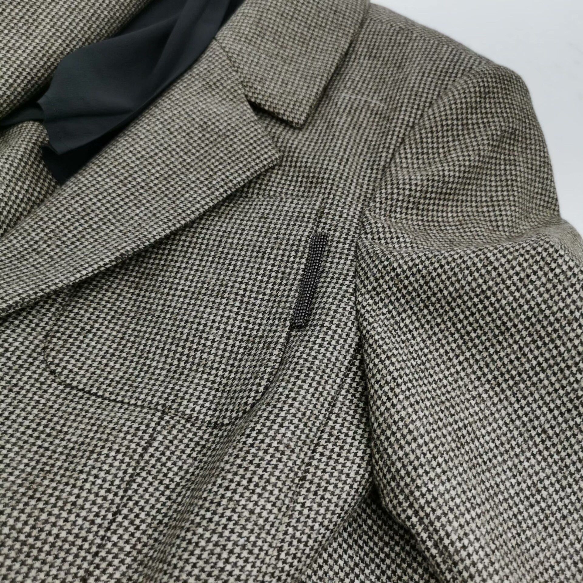 Brunello Cucinelli Brunello Cucinelli Houndstooth Wool Blazer Size S / US 4 / IT 40 - 3 Thumbnail