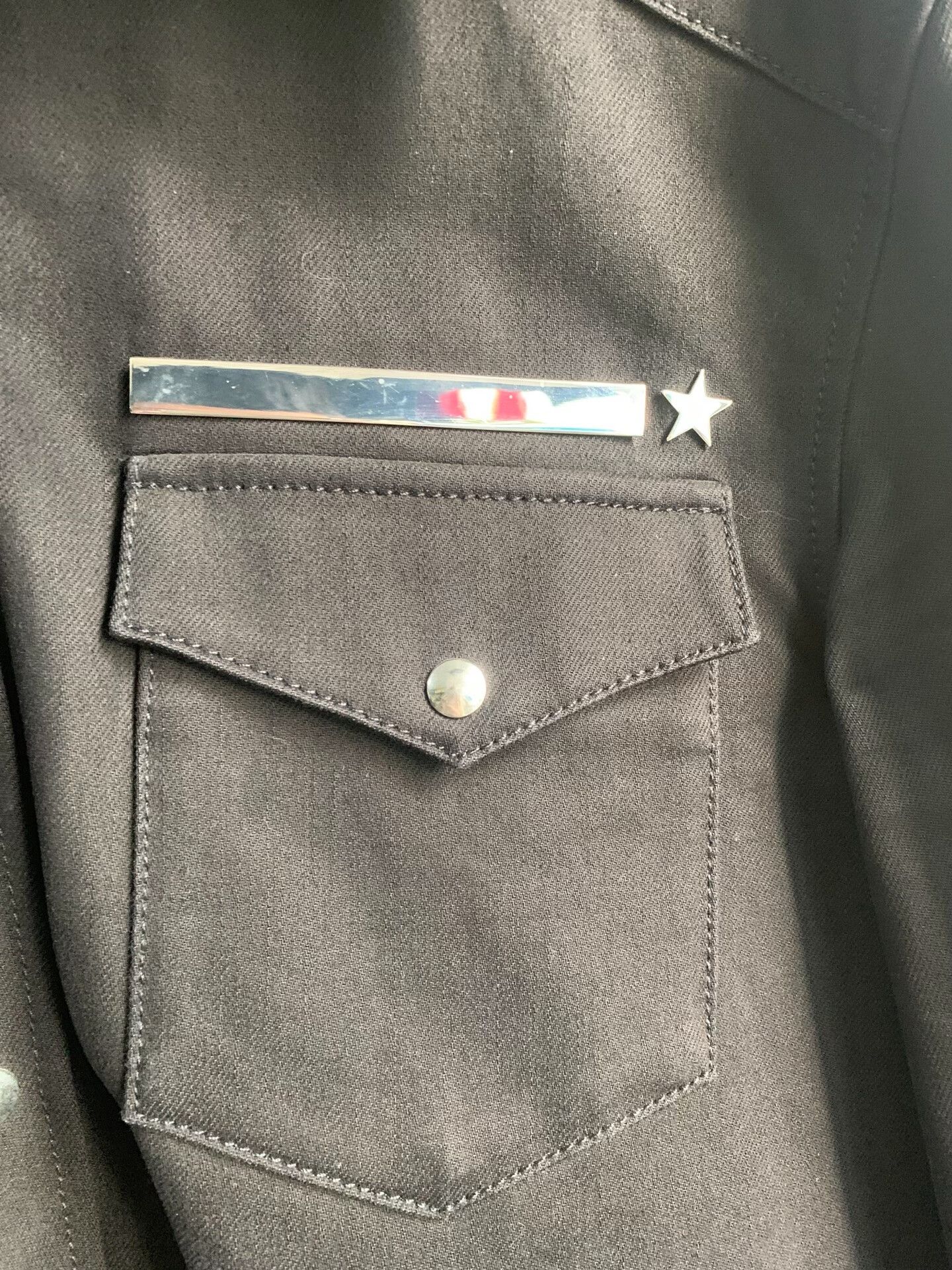 Givenchy Givenchy Star Black Denim Jacket Size US S / EU 44-46 / 1 - 5 Thumbnail