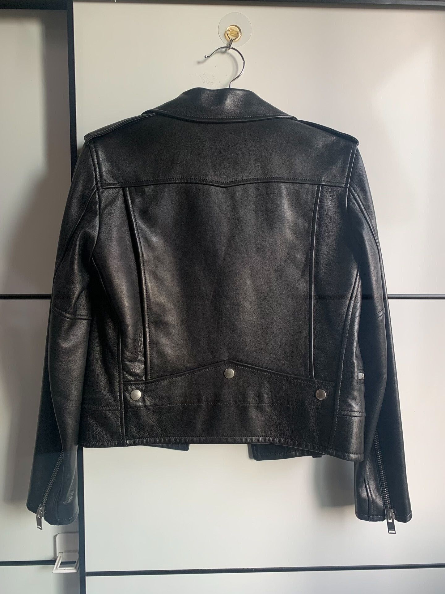 Yves Saint Laurent YSL Biker Black Short Leather Jacket Size XS / US 0-2 / IT 36-38 - 9 Thumbnail