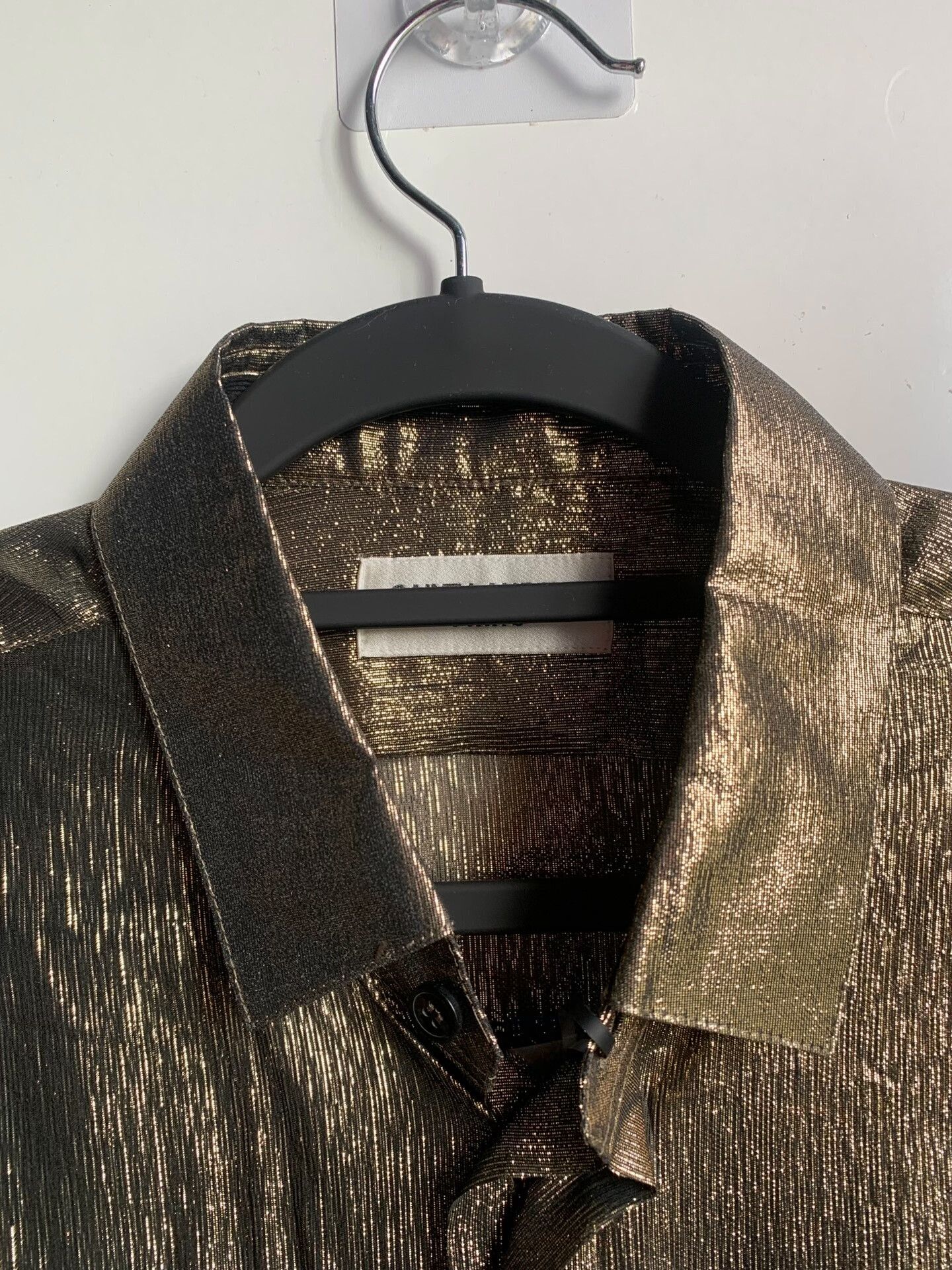 Saint Laurent Paris Saint Laurent Gold Denim Ruffle Shirt Size S / US 4 / IT 40 - 4 Thumbnail