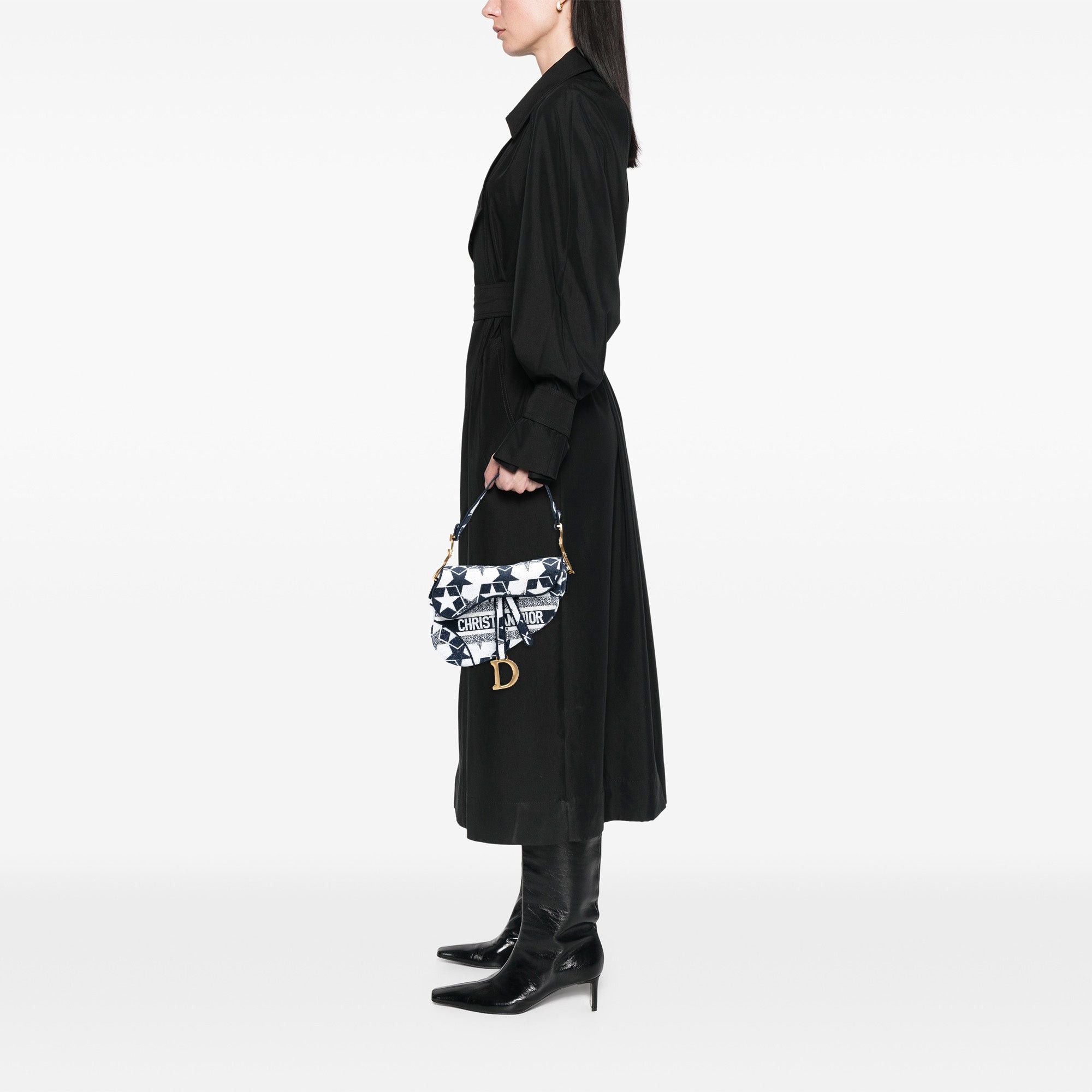 Dior Embroidered Canvas Stars Saddle Bag Size ONE SIZE - 7 Thumbnail