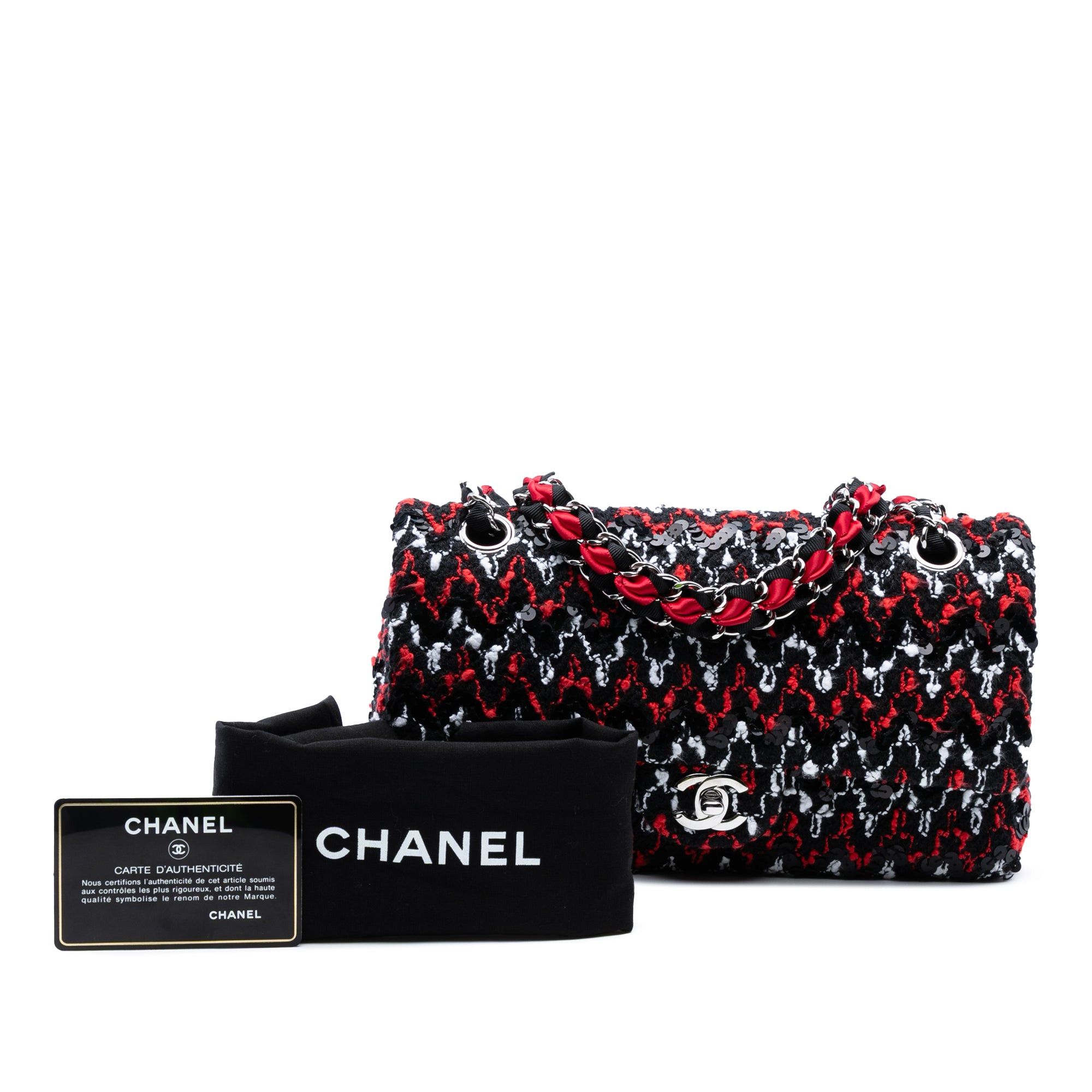 Chanel Medium Classic Tweed Sequins Double Flap Size ONE SIZE - 8 Thumbnail