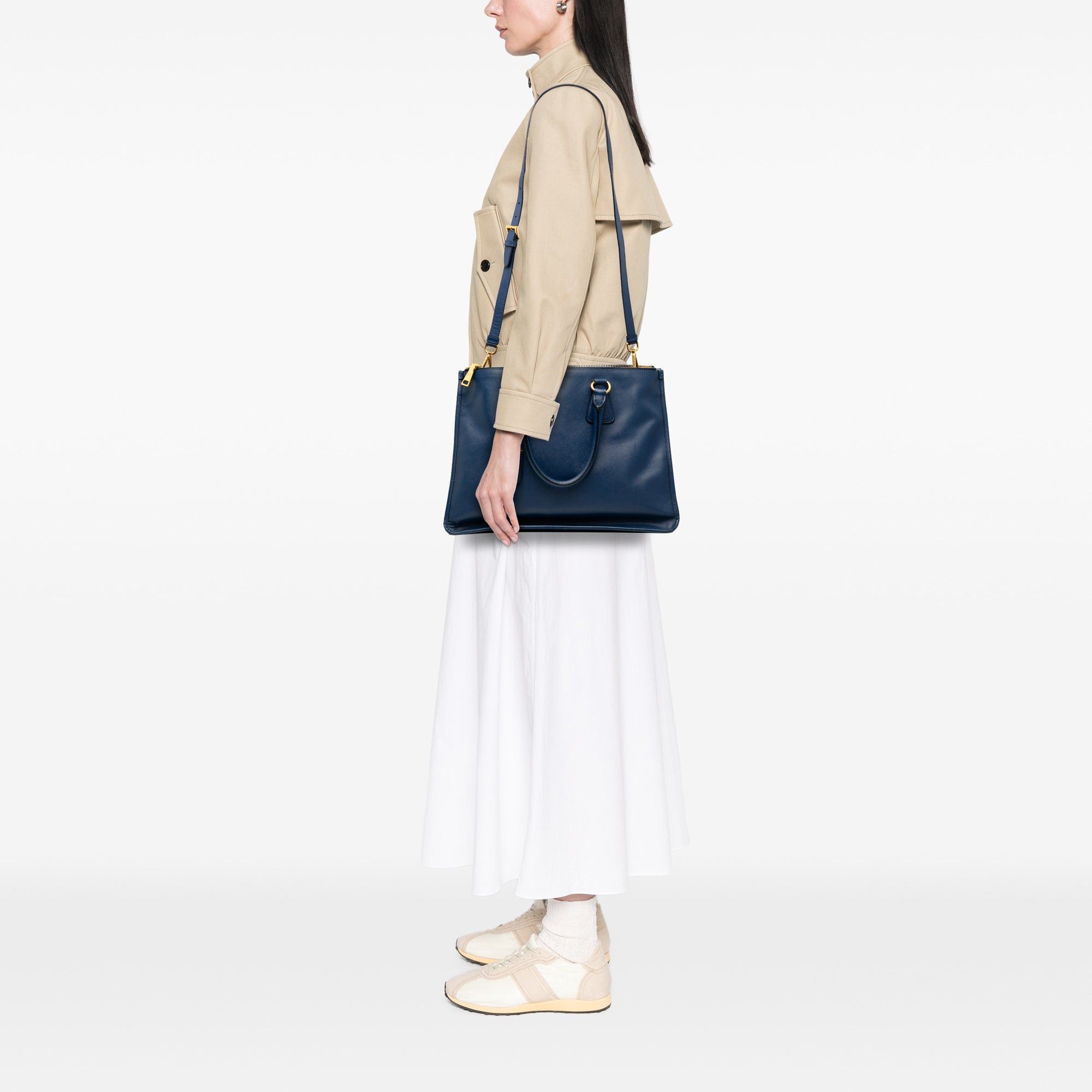 Prada Saffiano Double Zip Open Convertible Tote Size ONE SIZE - 7 Thumbnail