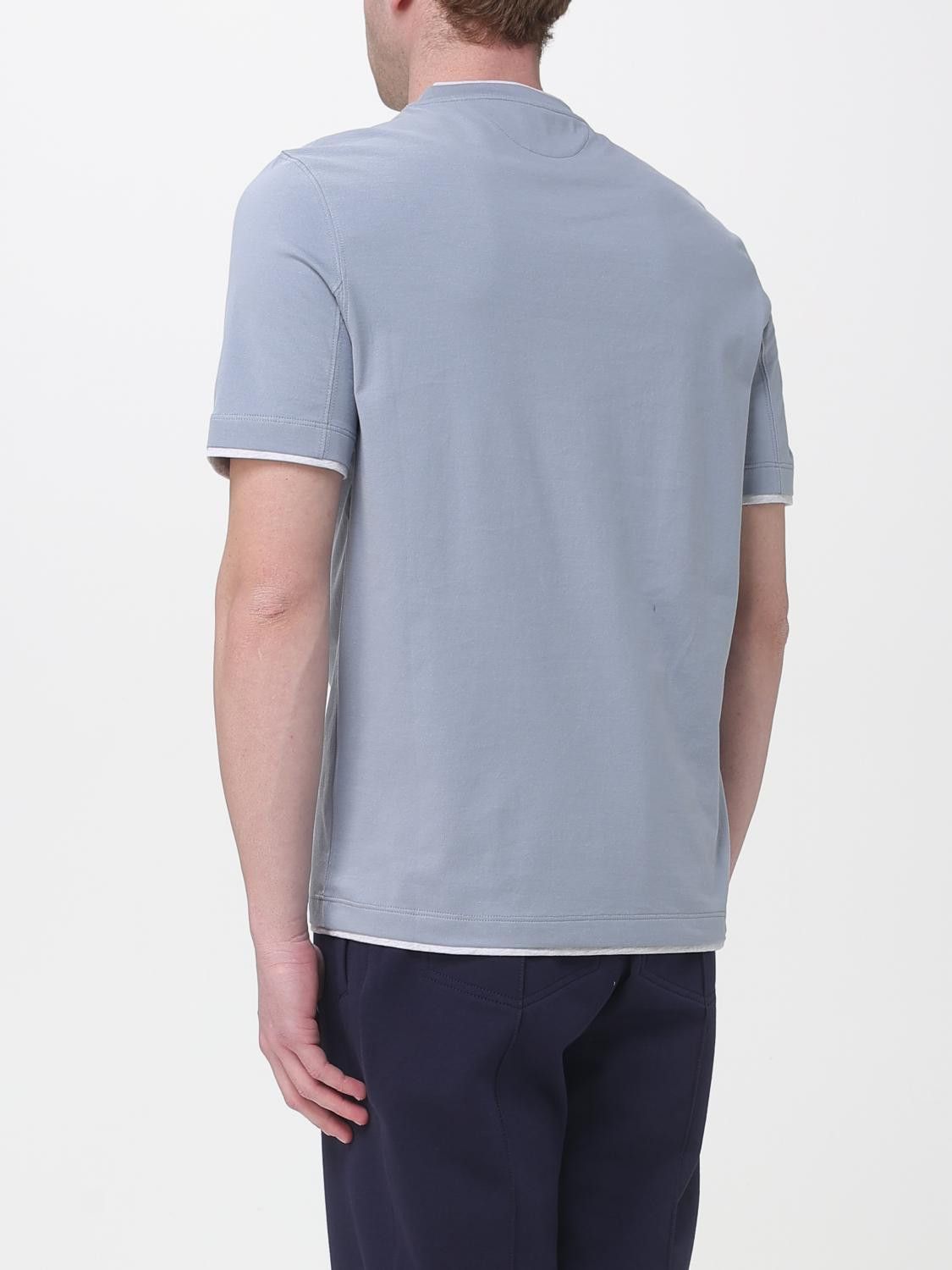 Brunello Cucinelli Brunello Cucinelli T-Shirt Men Gnawed Blue Size US M / EU 48-50 / 2 - 3 Thumbnail
