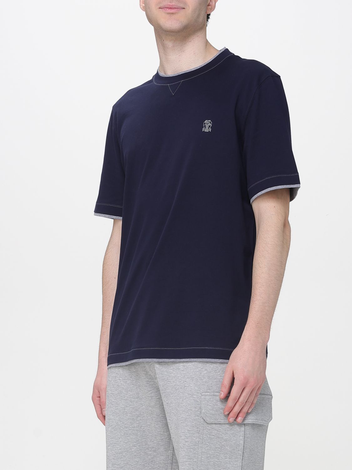 Brunello Cucinelli Brunello Cucinelli T-Shirt Men Blue Size US XS / EU 42 / 0 - 4 Thumbnail