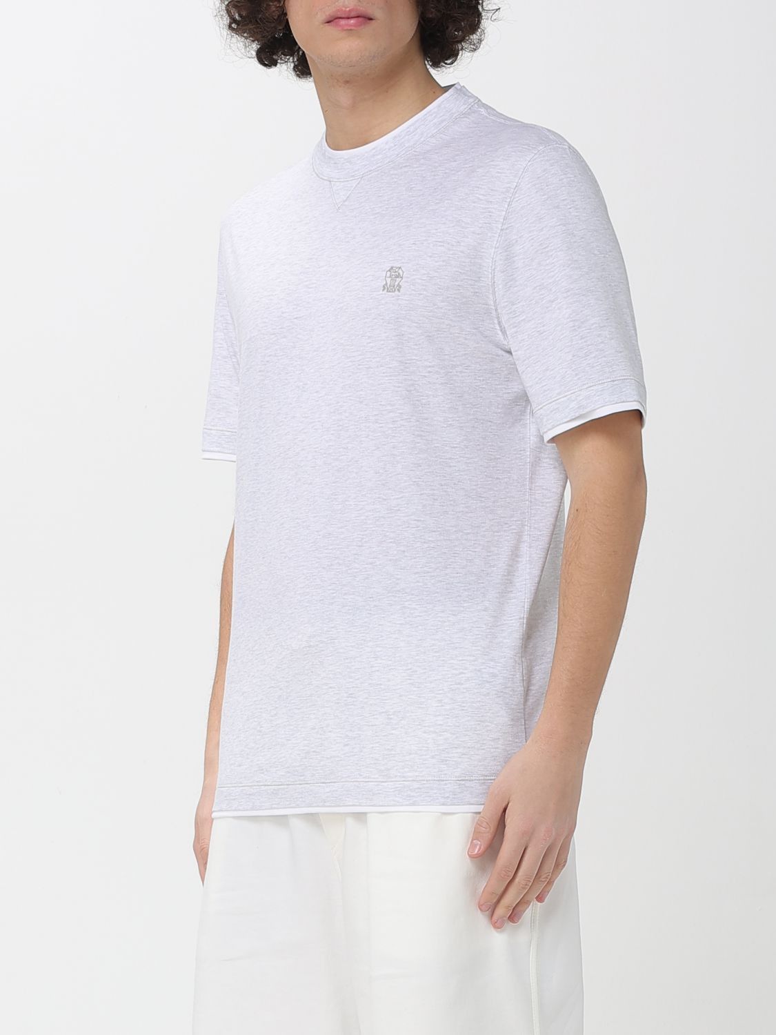 Brunello Cucinelli Brunello Cucinelli T-Shirt Men Grey Size US XL / EU 56 / 4 - 4 Thumbnail