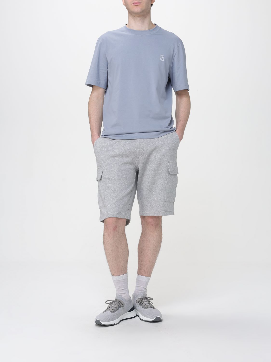 Brunello Cucinelli Brunello Cucinelli T-Shirt Men Gnawed Blue Size US XXL / EU 58 / 5 - 2 Thumbnail